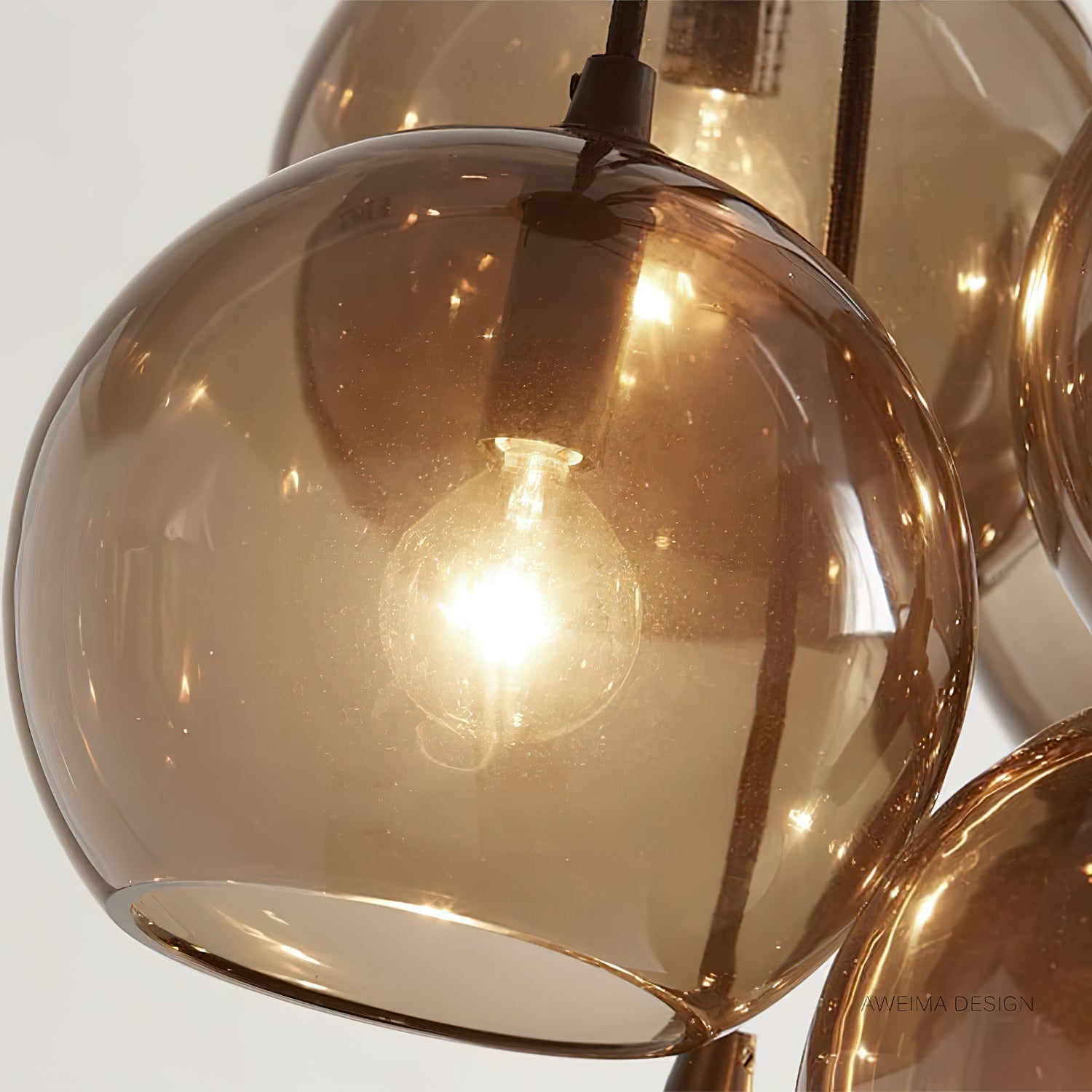 Ucaryra Modern Minimalist Glass Metal Pendant Lamp - Lamp Copper