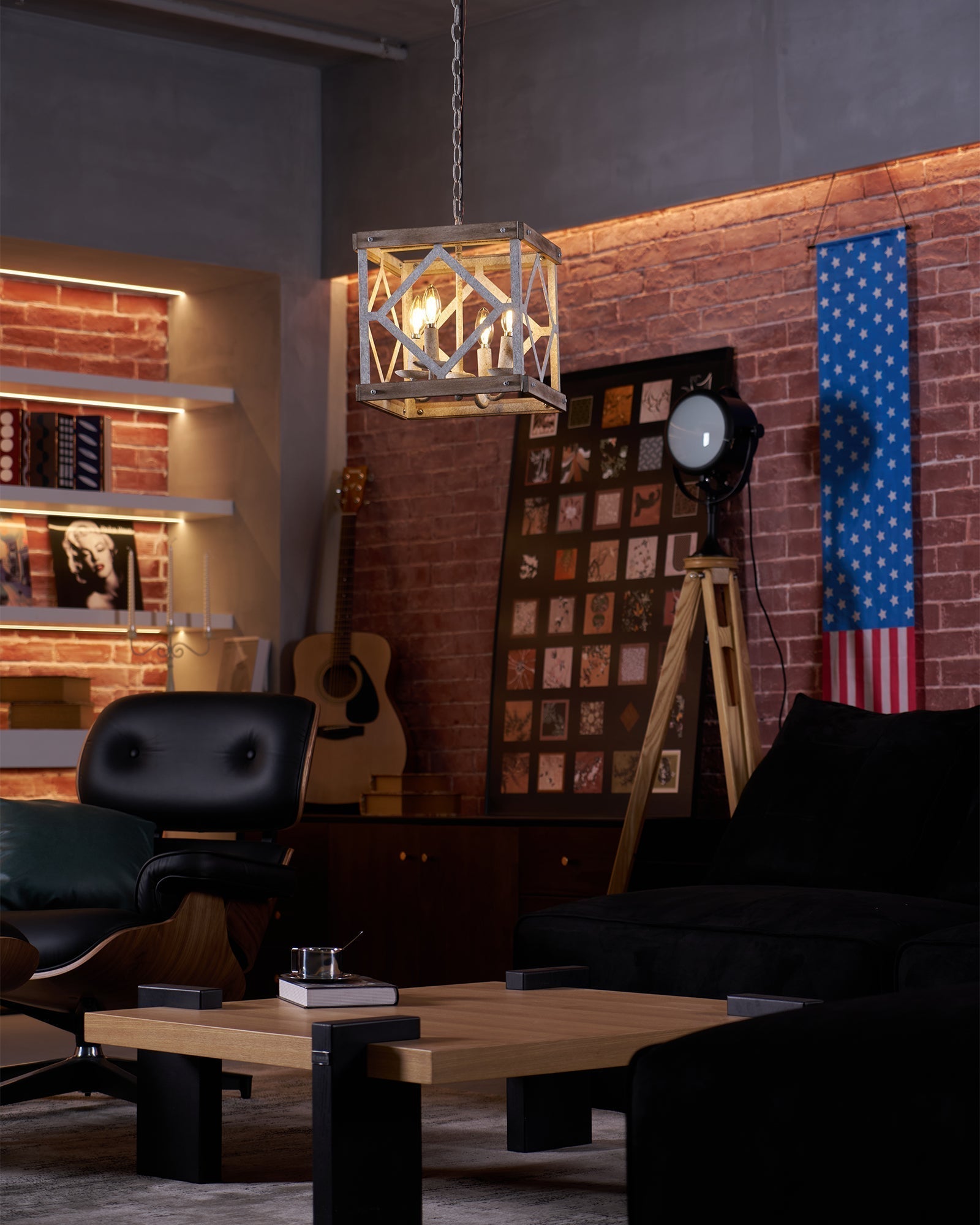 Zelaeora Individual Creativity 4 - Light Wooden Metal Pendant Lamp - Lamp Copper