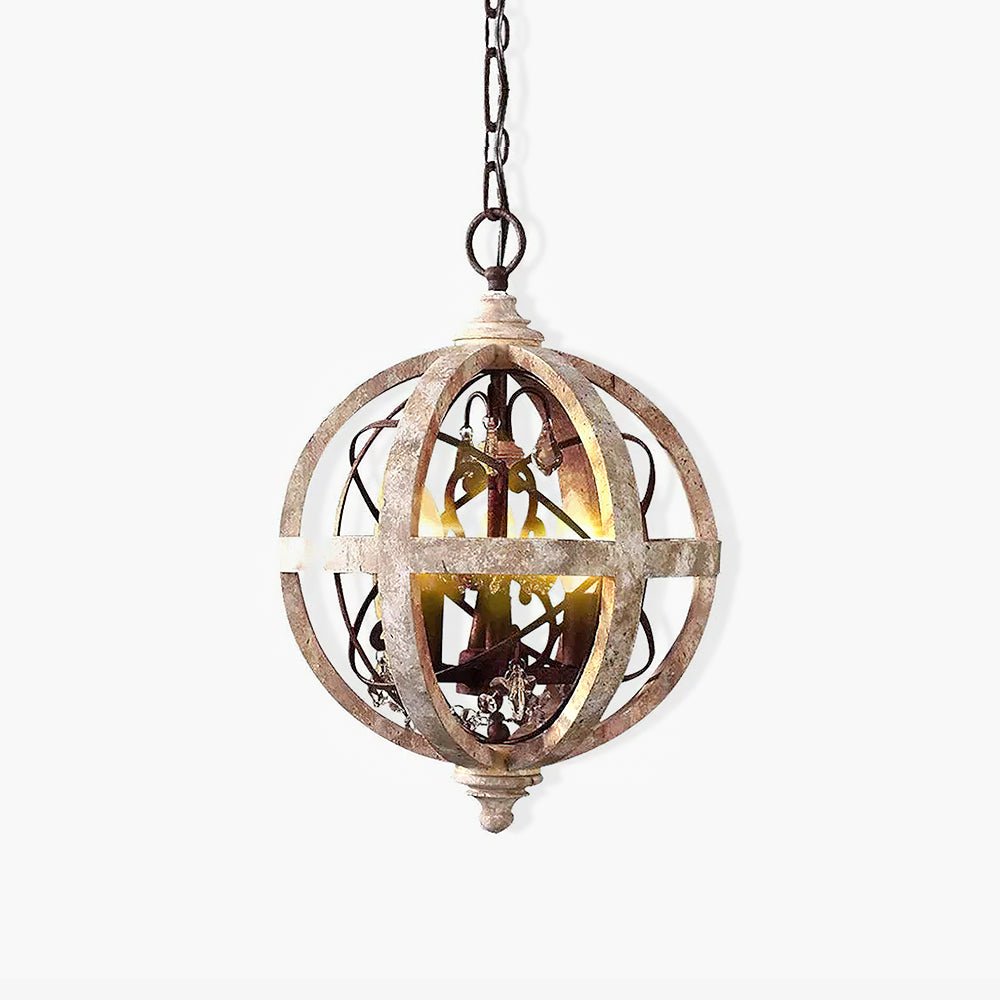 Retro Globe Weathered Chandelier - Letslighting