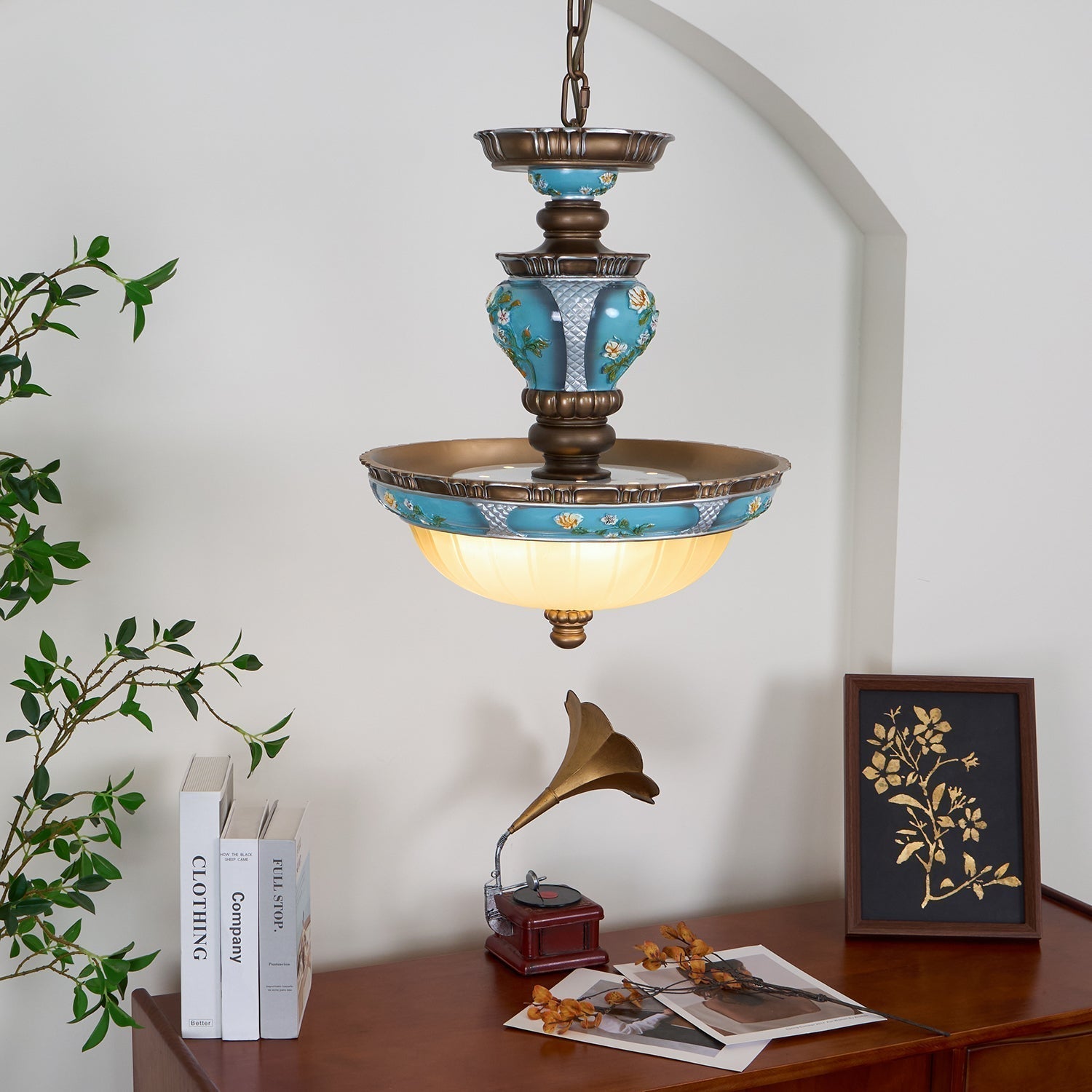 Retro Floral Resin Pendant Light - Letslighting