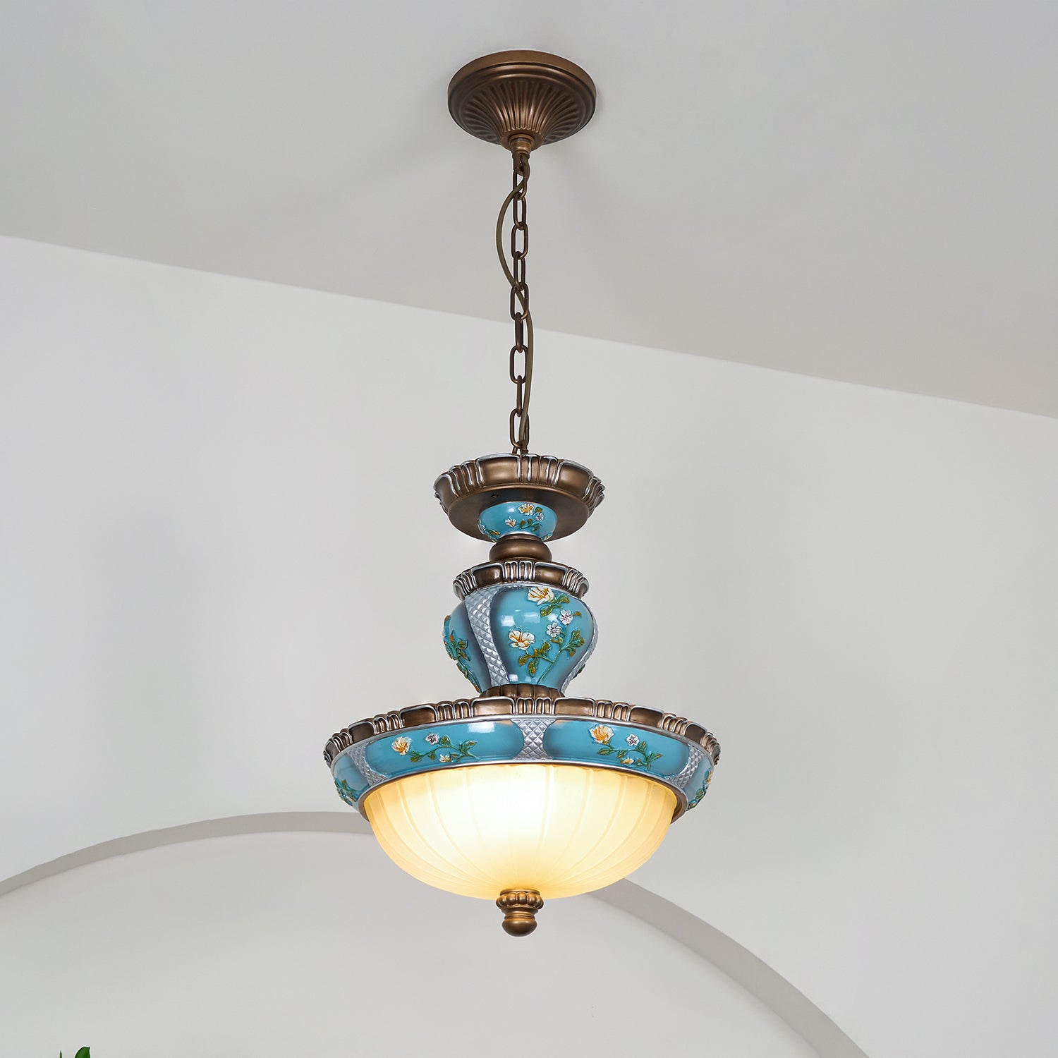 Retro Floral Resin Pendant Light - Letslighting