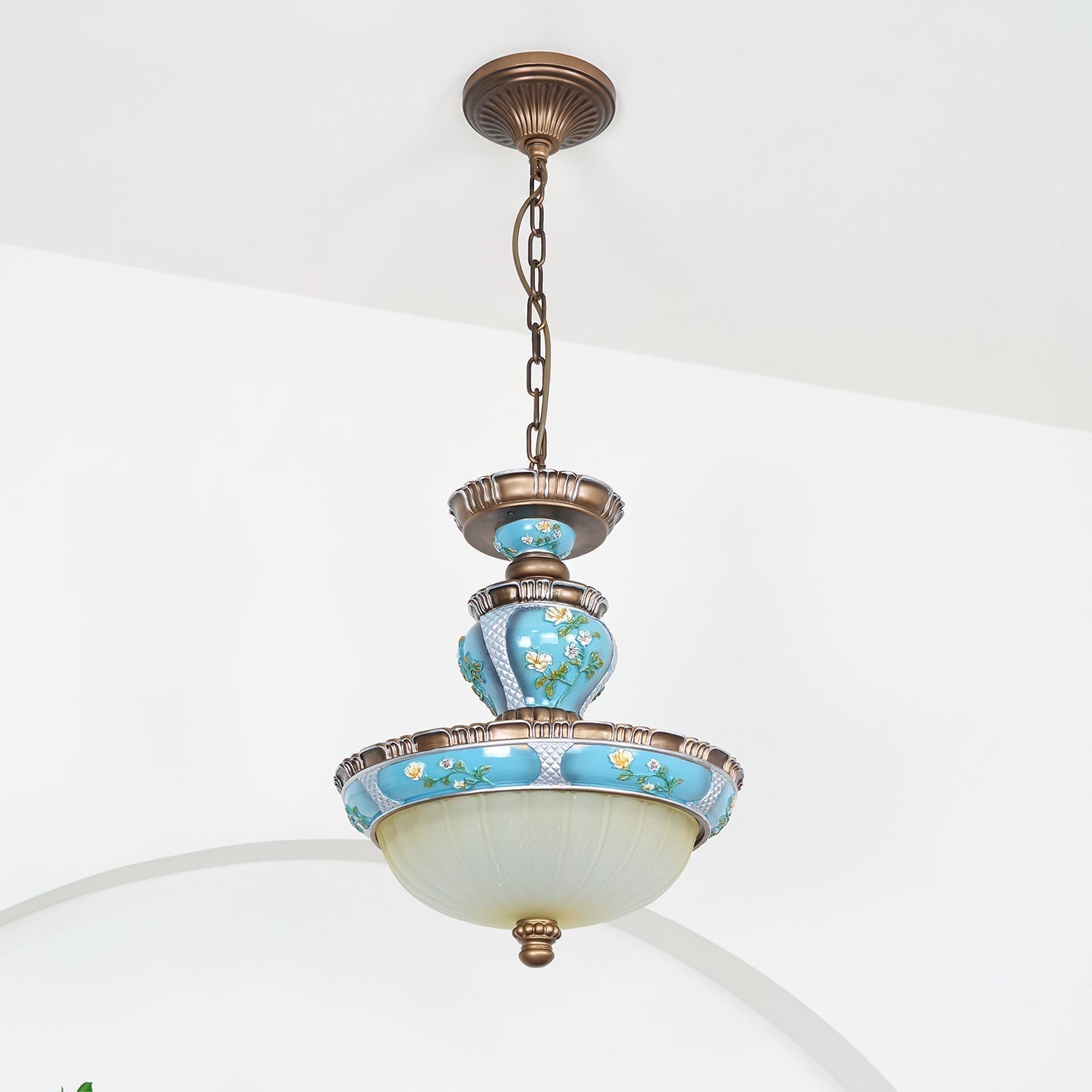 Retro Floral Resin Pendant Light - Letslighting