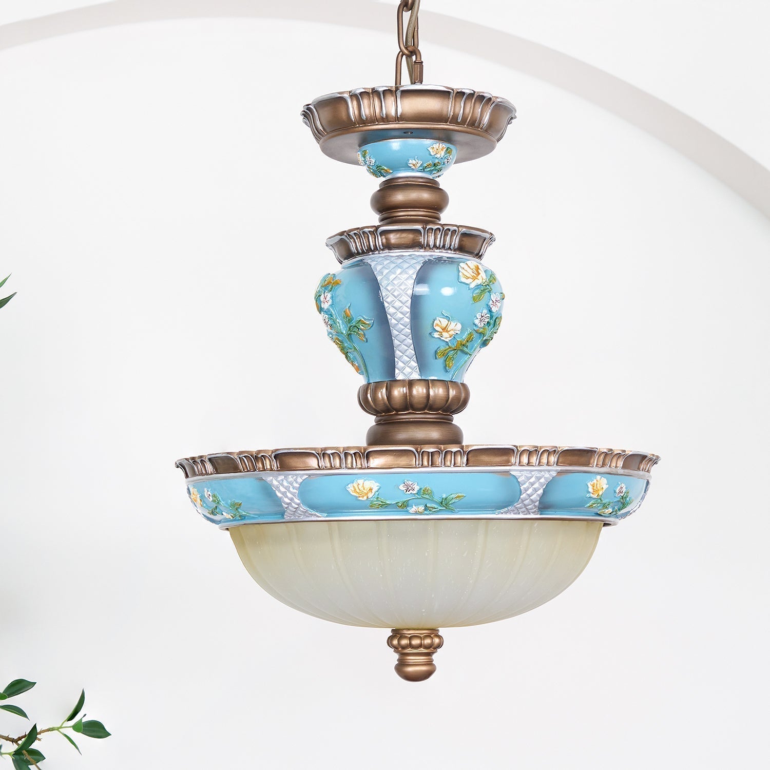 Retro Floral Resin Pendant Light - Letslighting