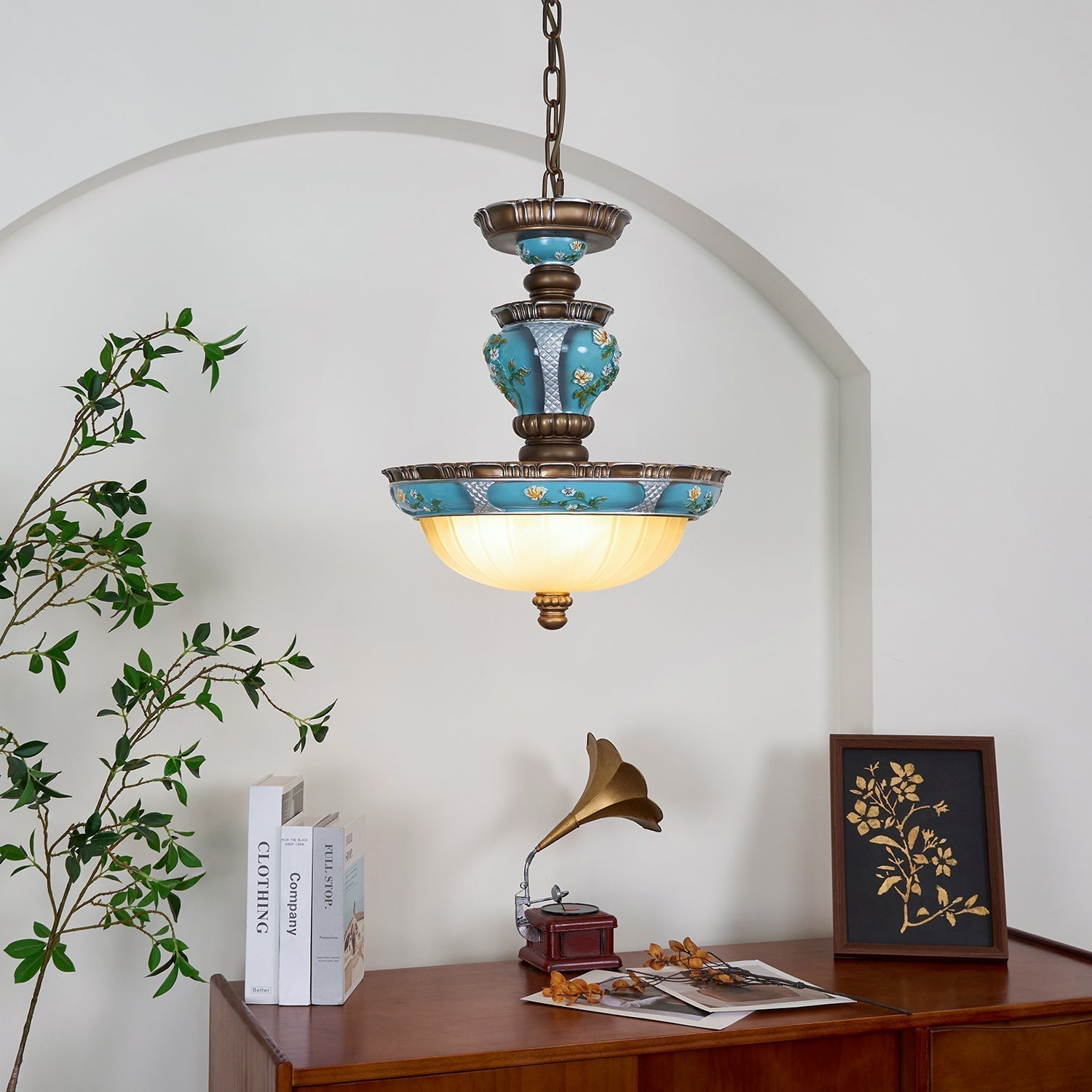 Retro Floral Resin Pendant Light - Letslighting