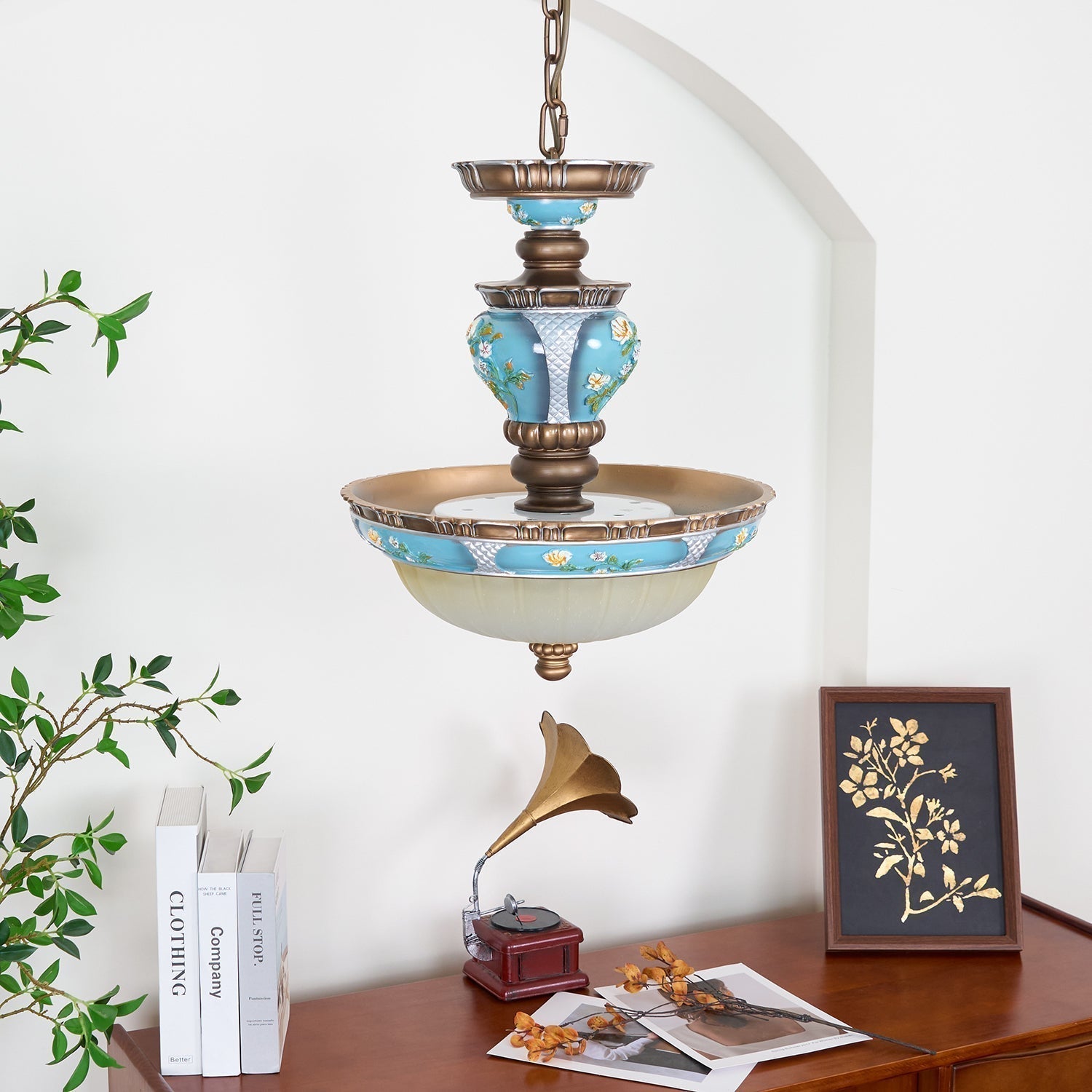 Retro Floral Resin Pendant Light - Letslighting