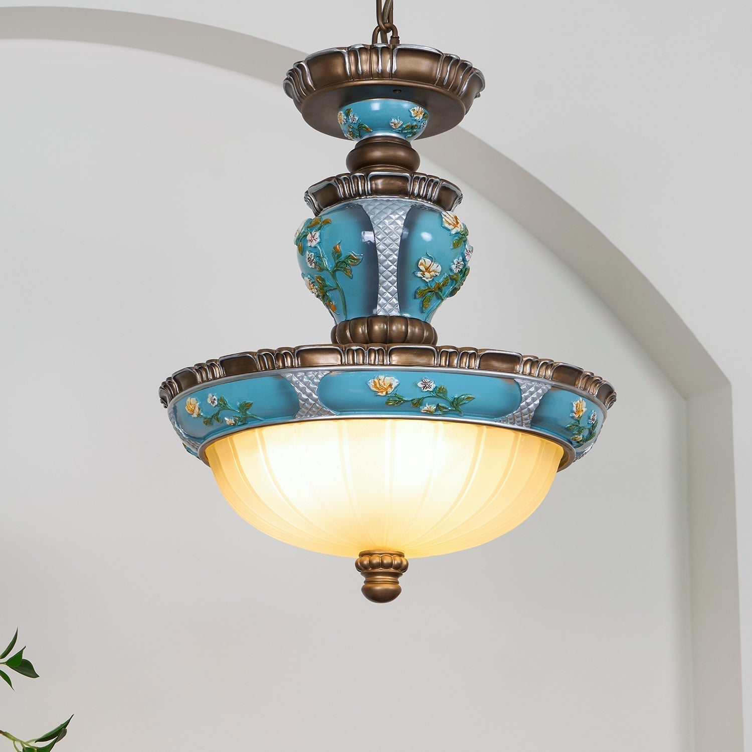 Retro Floral Resin Pendant Light - Letslighting