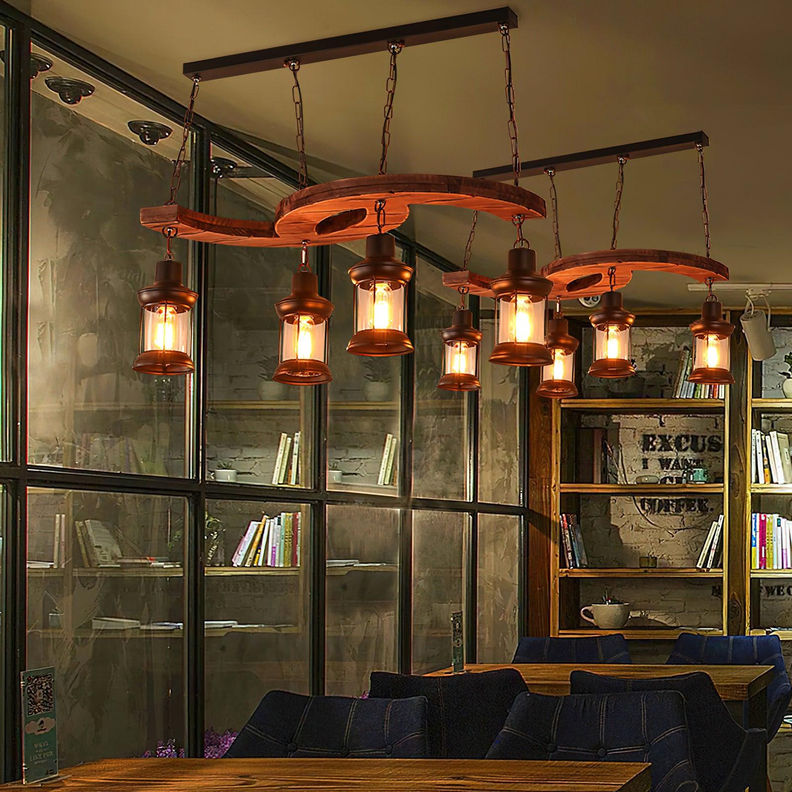 Aurora Chandelier Boat Wood Vintage - Letslighting