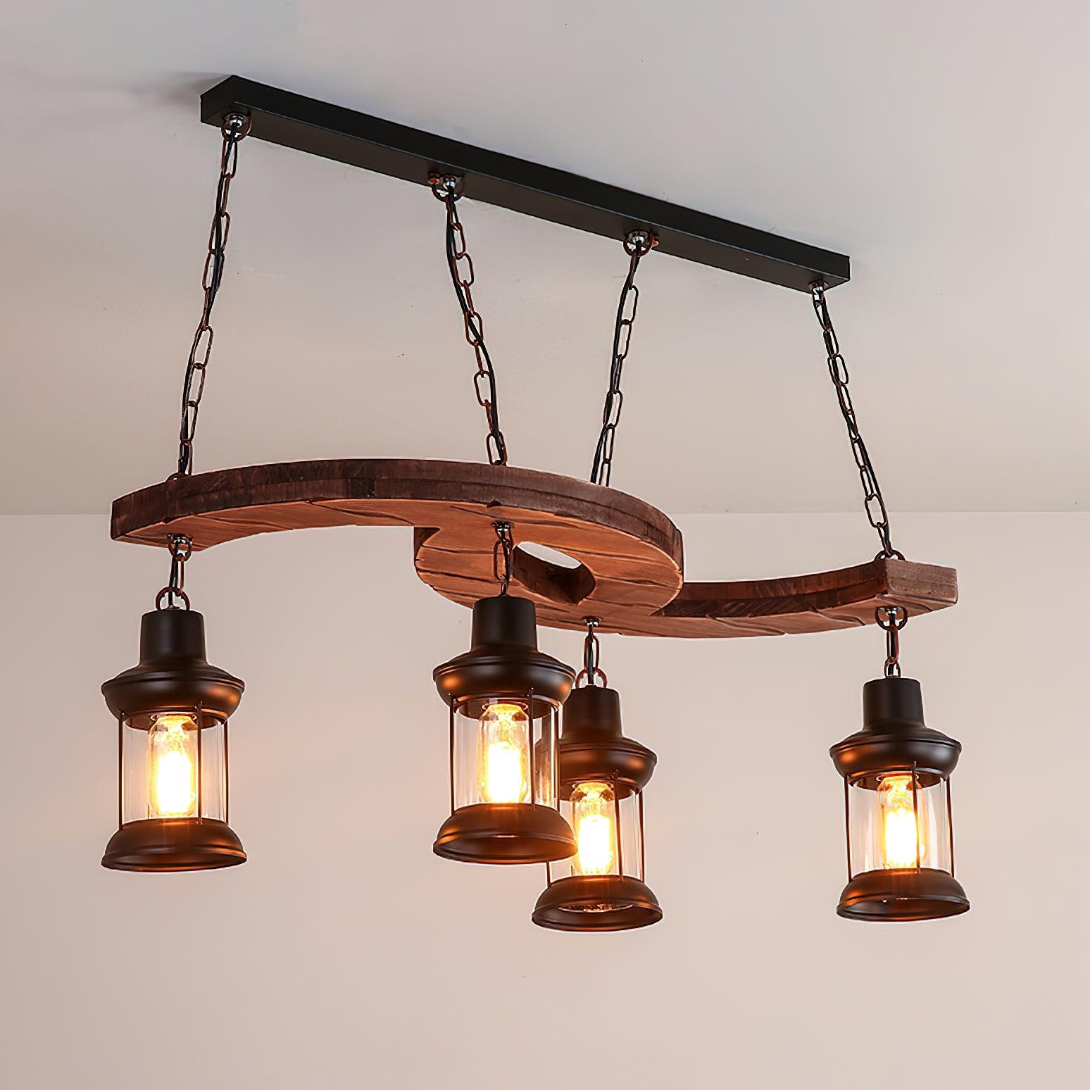Aurora Chandelier Boat Wood Vintage - Letslighting