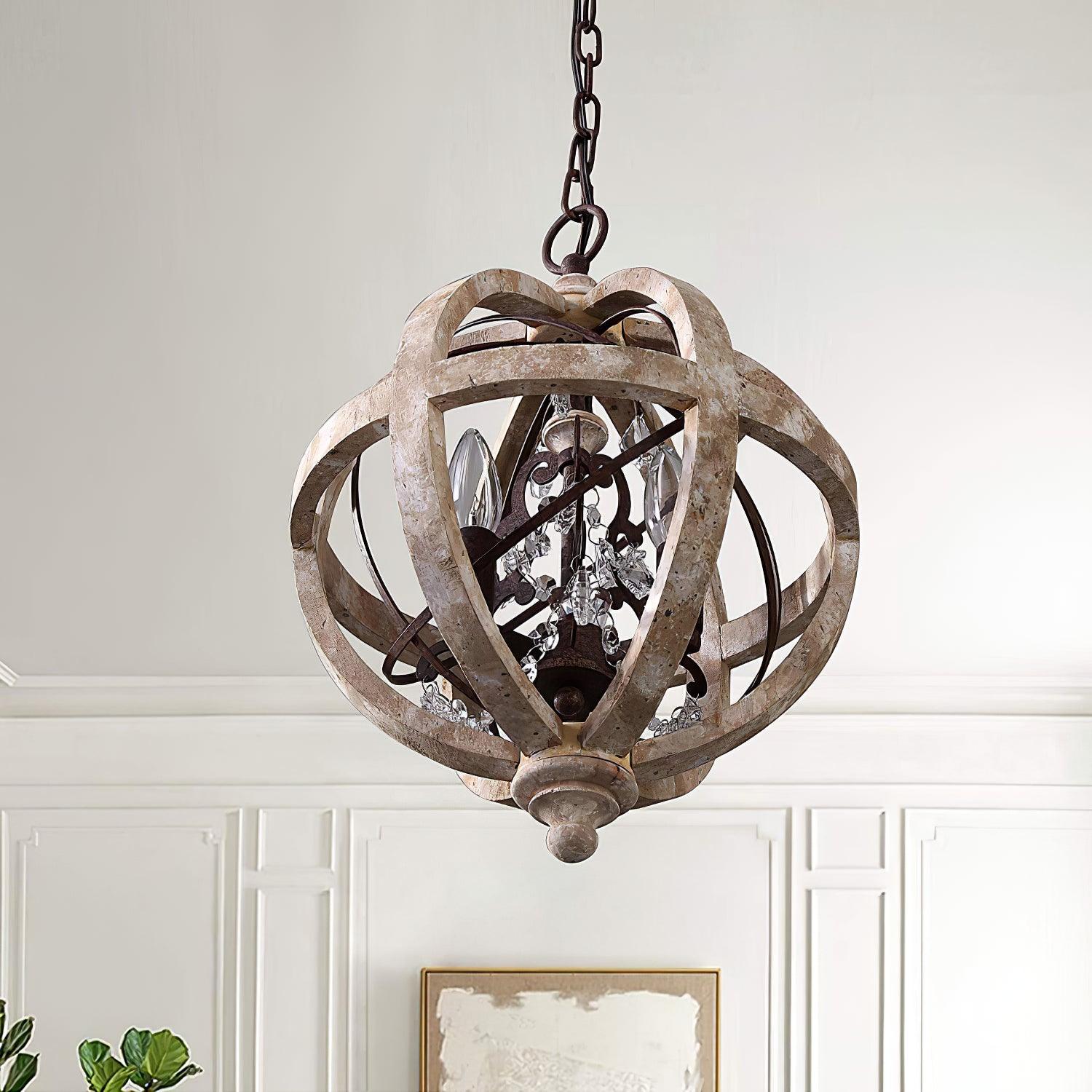 Retro Globe Weathered Chandelier - Letslighting