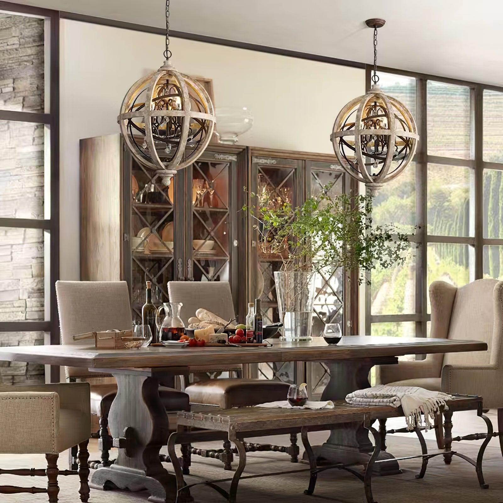 Retro Globe Weathered Chandelier - Letslighting