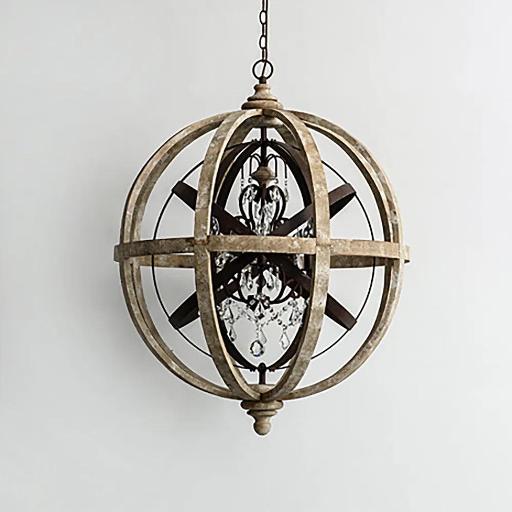Retro Globe Weathered Chandelier - Letslighting