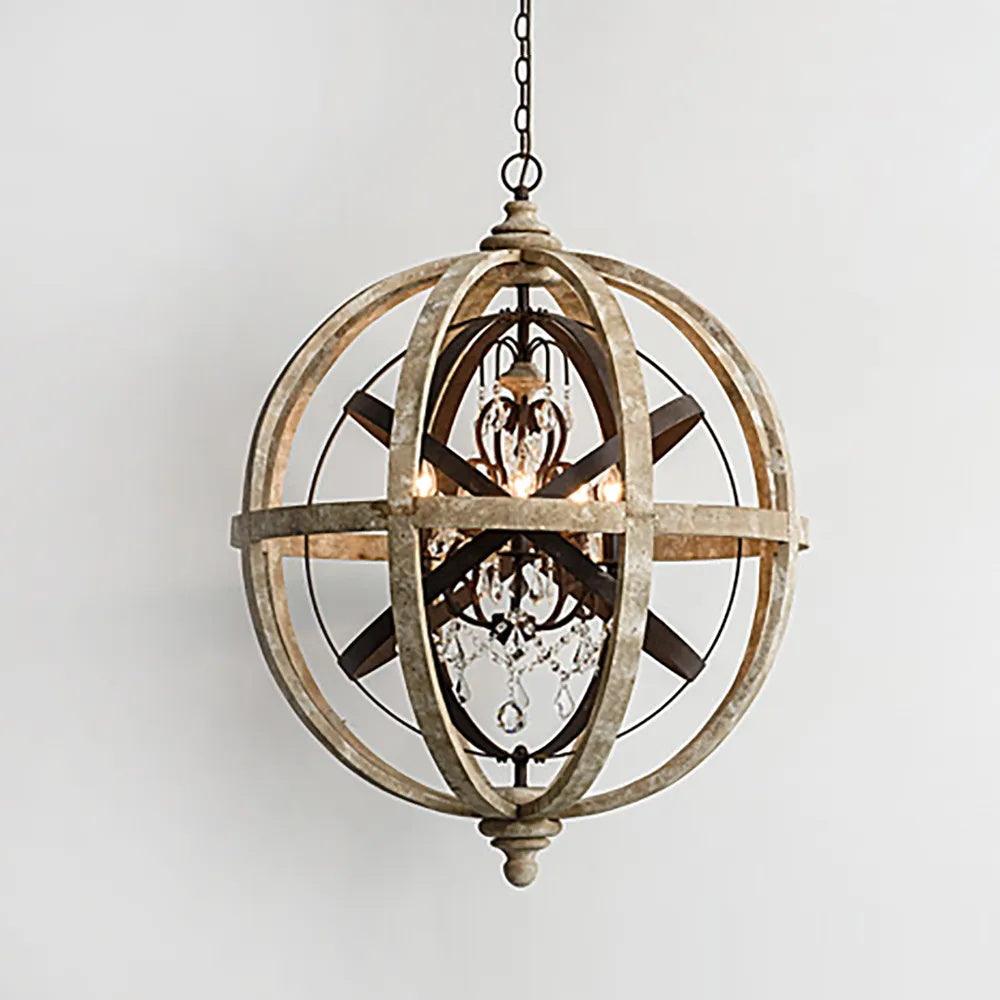 Retro Globe Weathered Chandelier - Letslighting