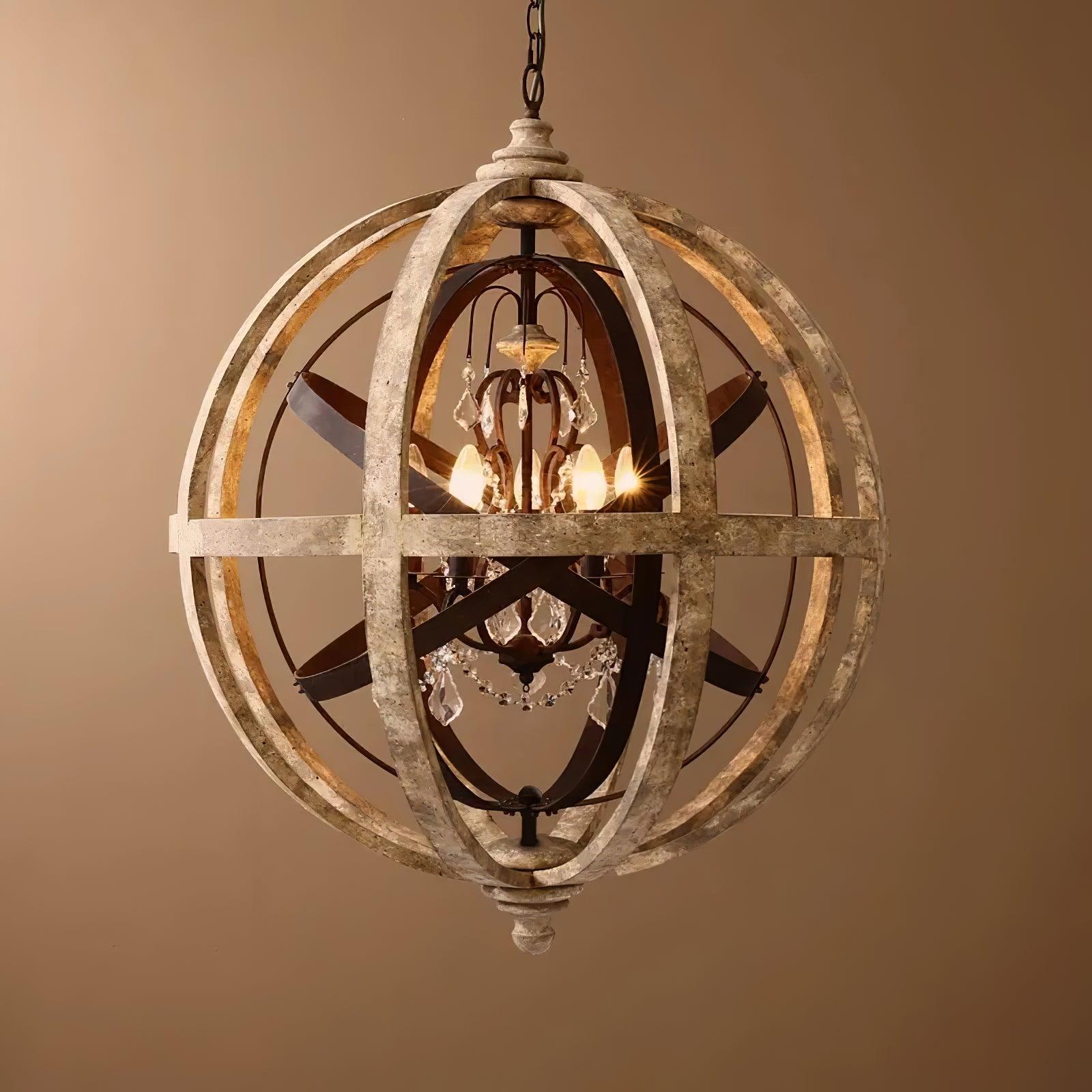 Retro Globe Weathered Chandelier - Letslighting
