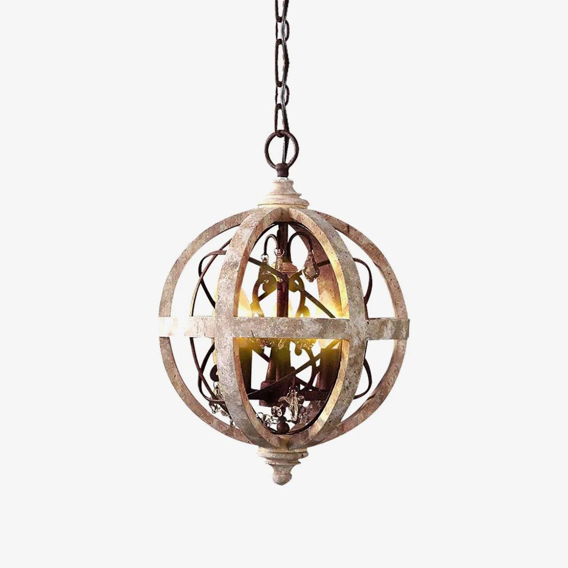 Retro Globe Weathered Chandelier - Letslighting