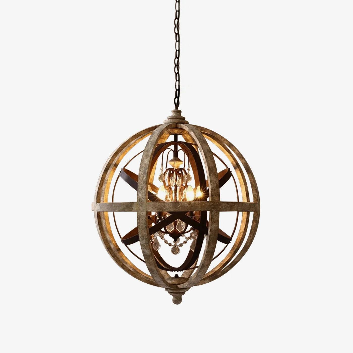 Retro Globe Weathered Chandelier - Letslighting