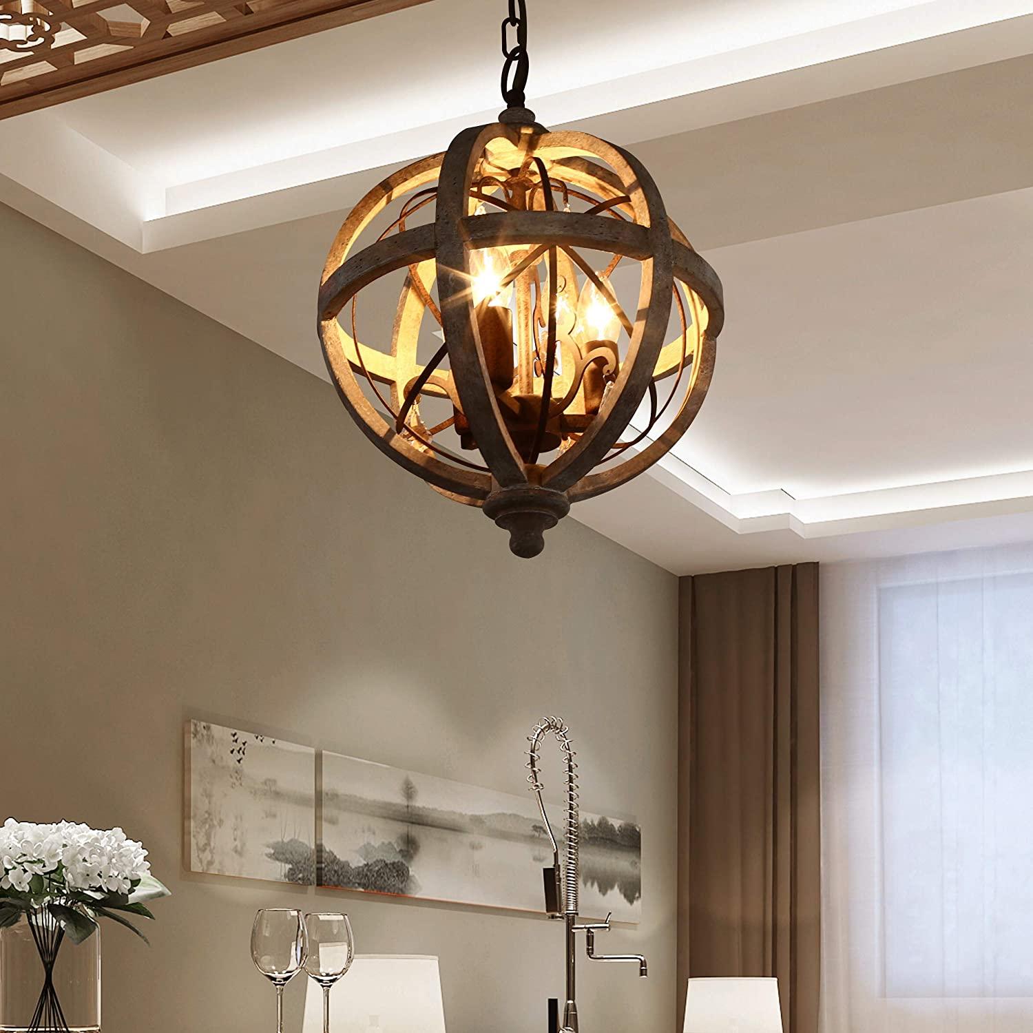 Retro Globe Weathered Chandelier - Letslighting
