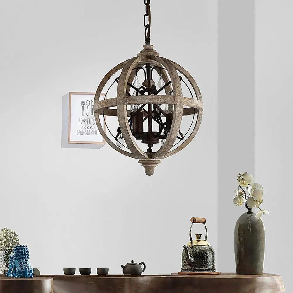 Retro Globe Weathered Chandelier - Letslighting