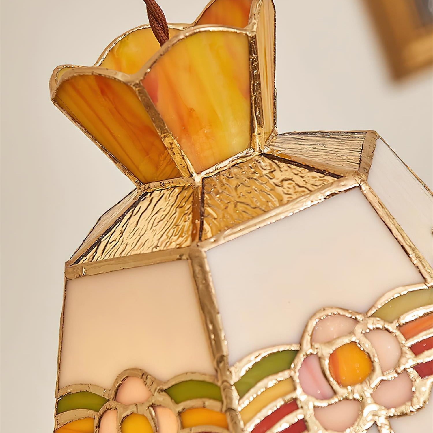Tiffany Lámparas Colgantes Retro de Cristal Florales