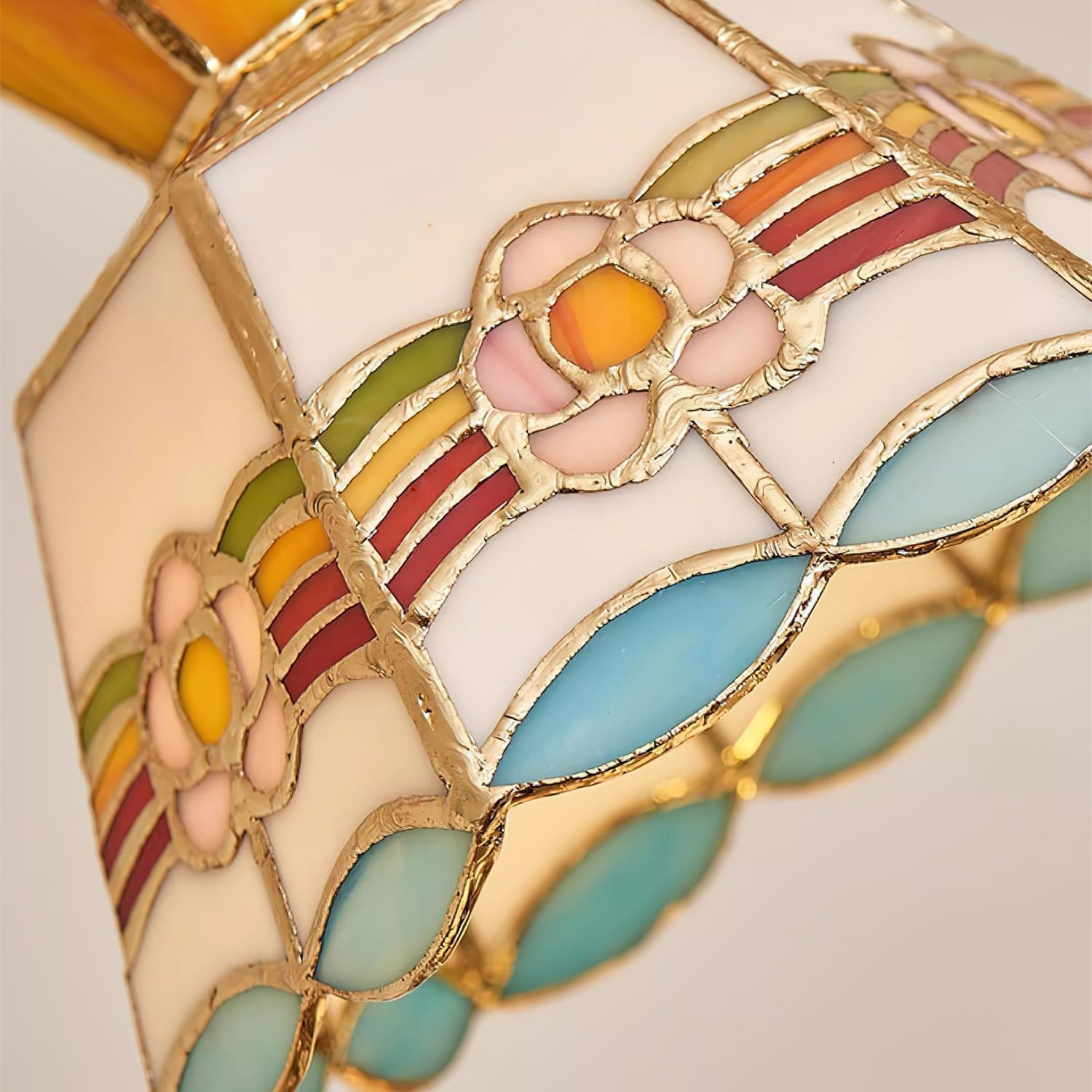 Tiffany Lámparas Colgantes Retro de Cristal Florales