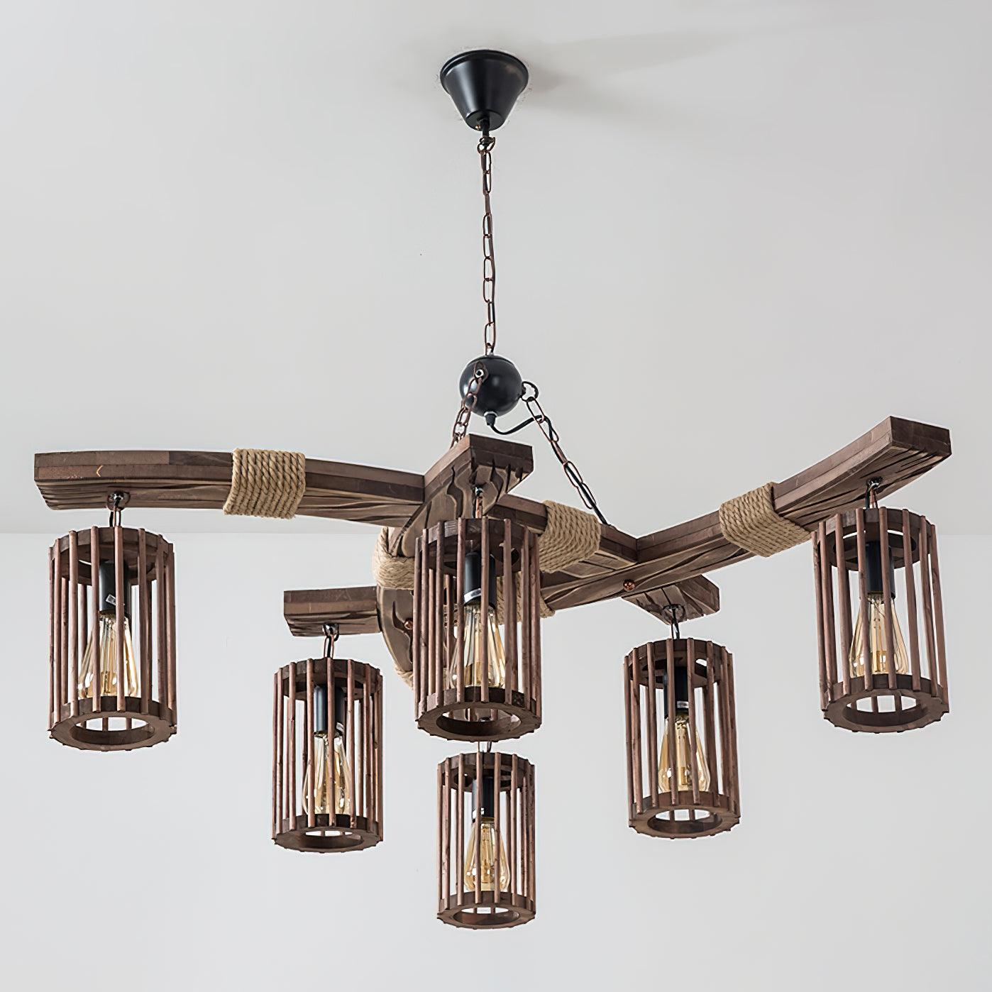 Retro Solid Wood Chandelier - Letslighting