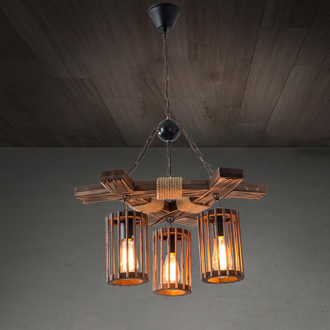 Retro Solid Wood Chandelier - Letslighting