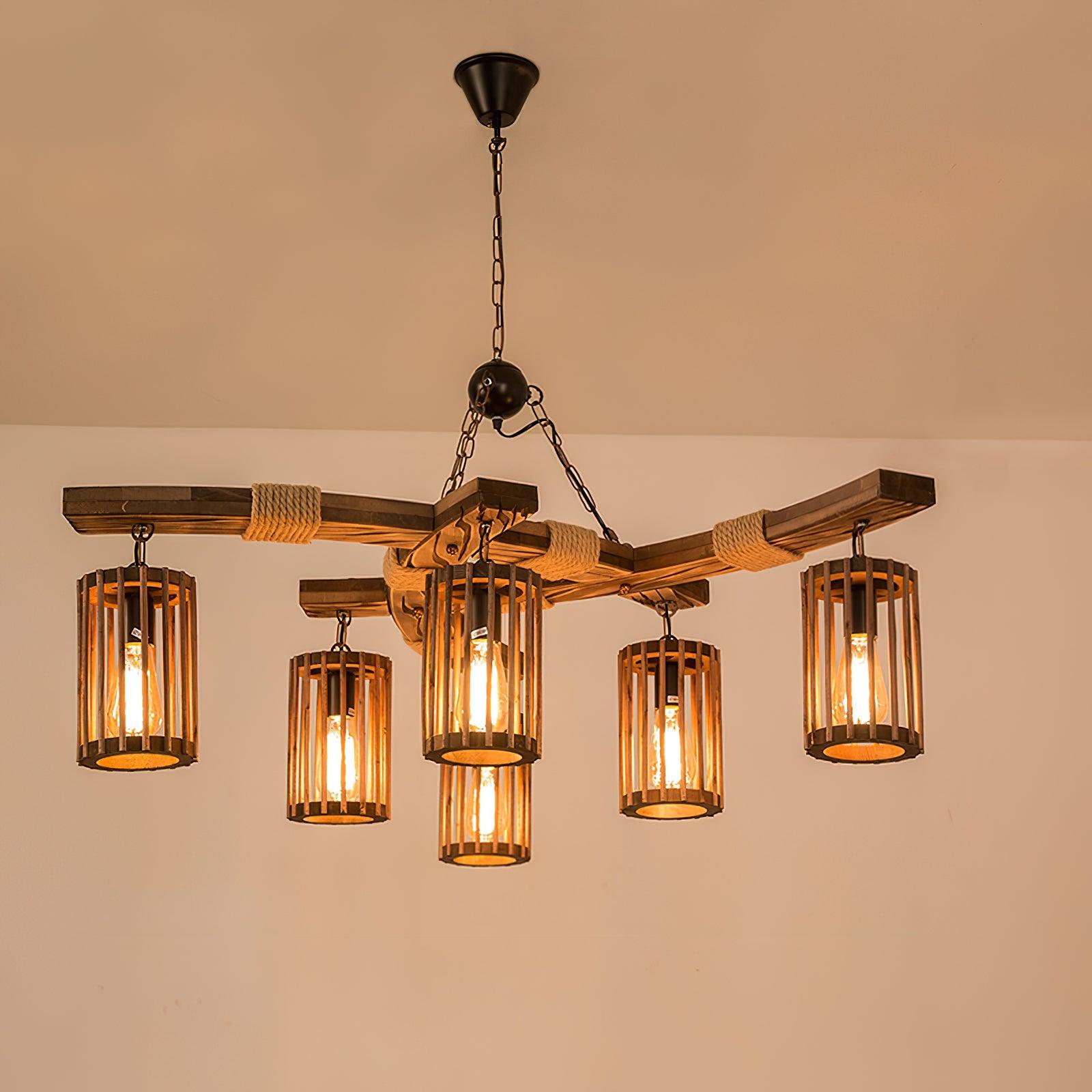 Retro Solid Wood Chandelier - Letslighting