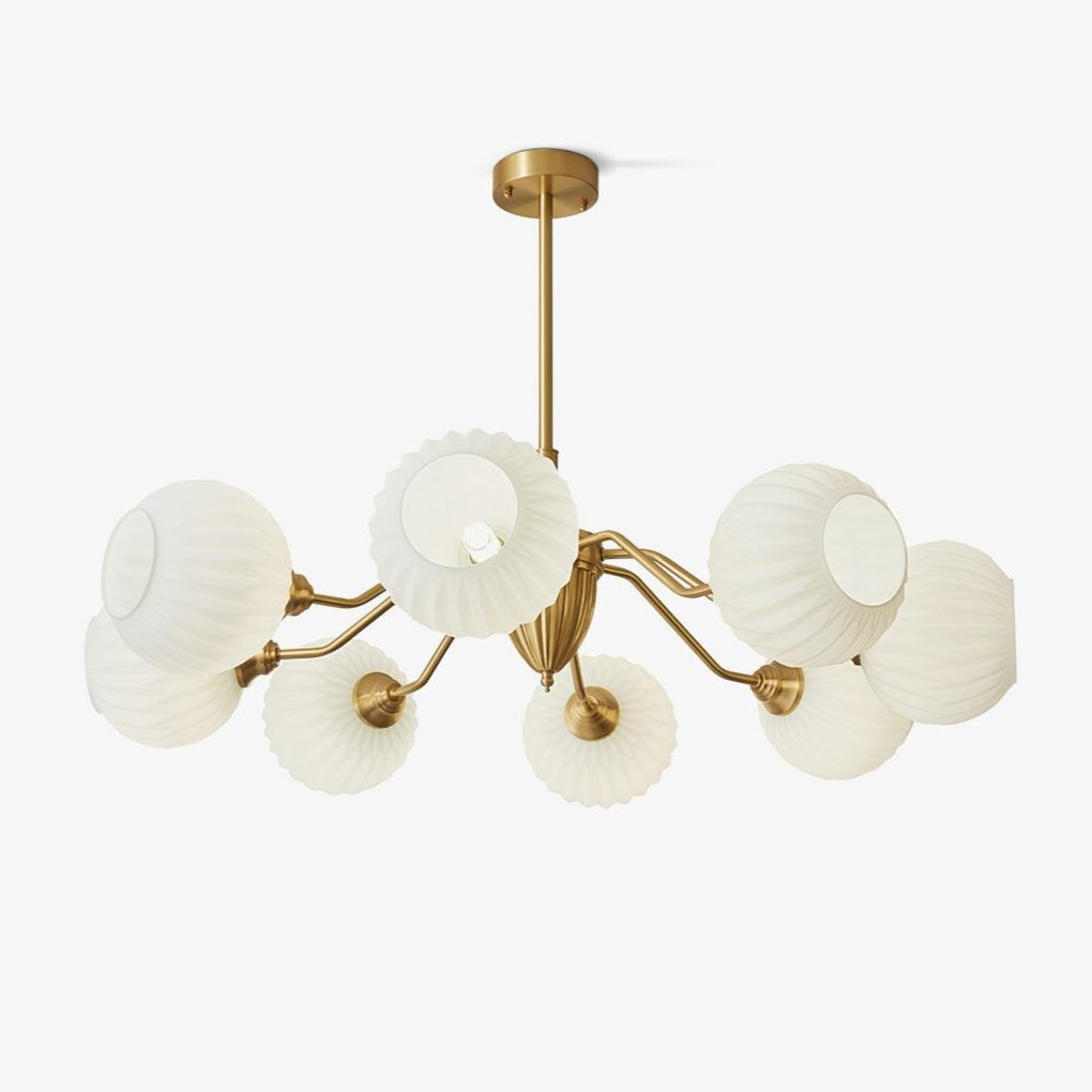 Ribbed Glass Ball Chandelier - Letslighting