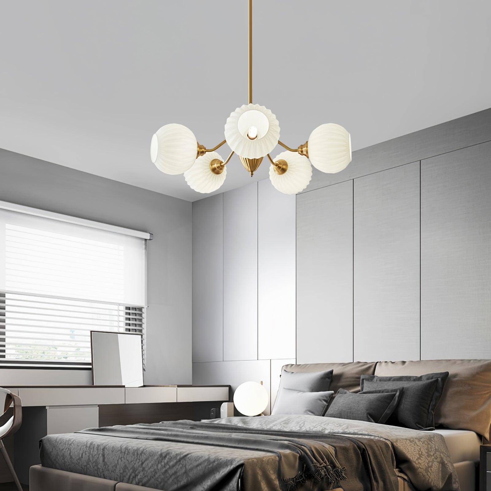 Ribbed Glass Ball Chandelier - Letslighting