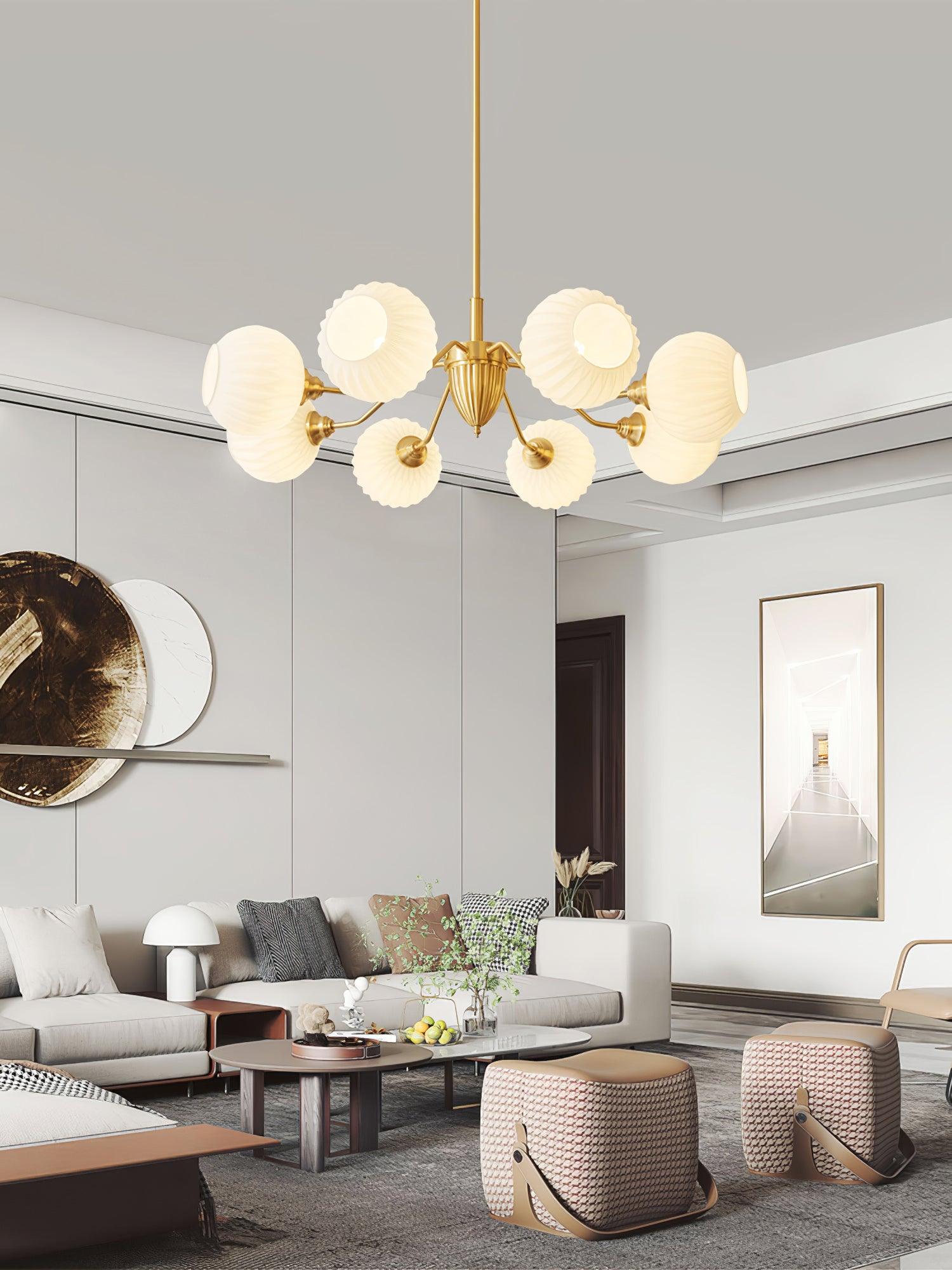 Ribbed Glass Ball Chandelier - Letslighting