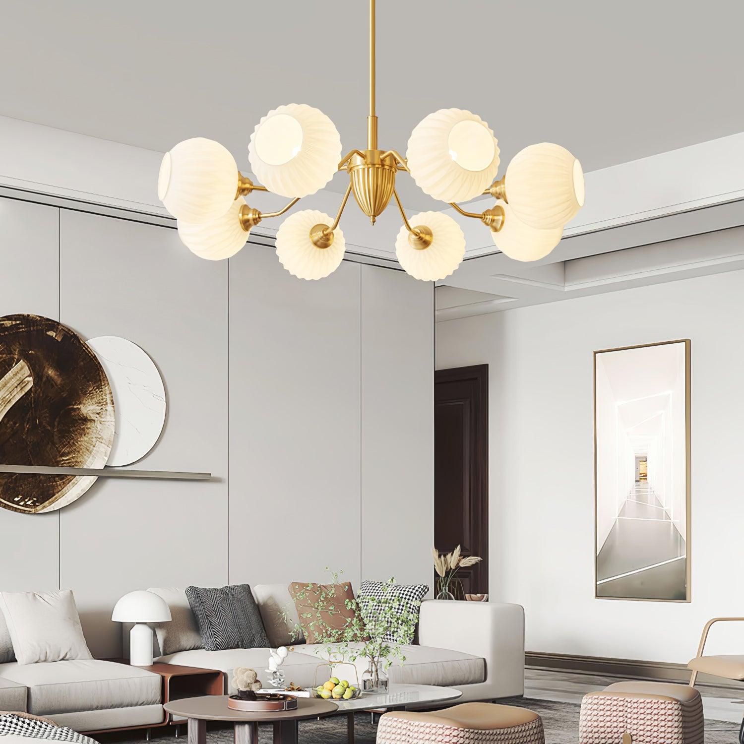 Ribbed Glass Ball Chandelier - Letslighting
