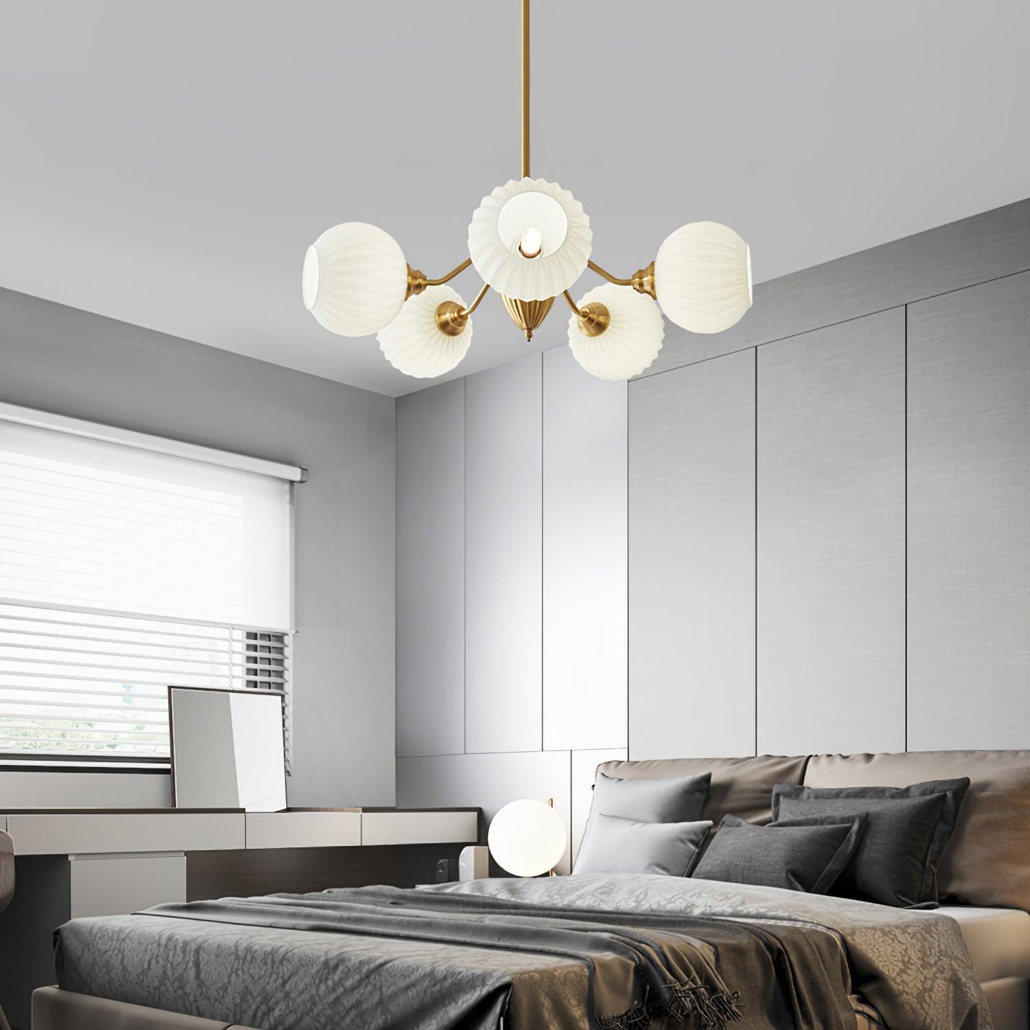 Ribbed Glass Ball Chandelier - Letslighting
