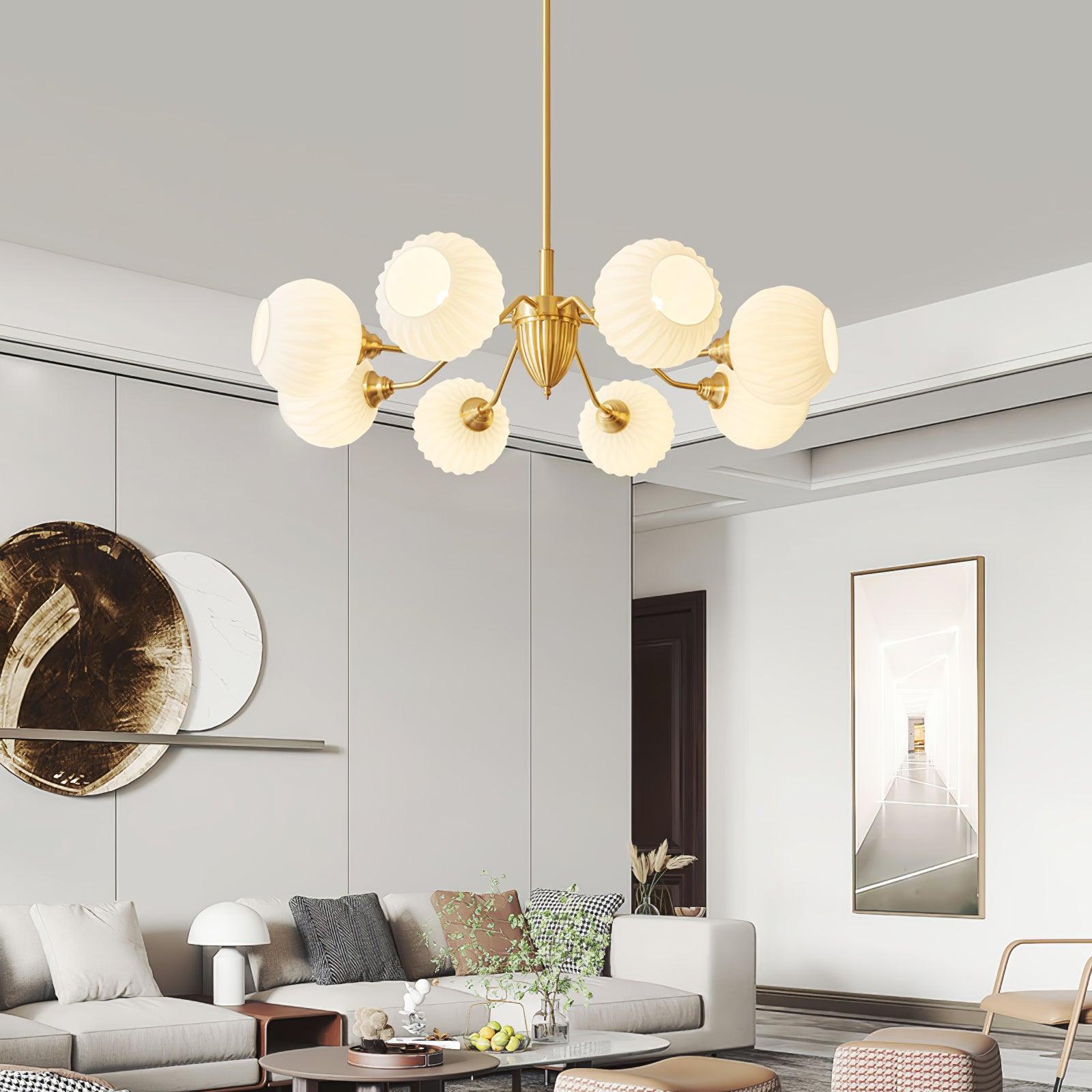 Ribbed Glass Ball Chandelier - Letslighting