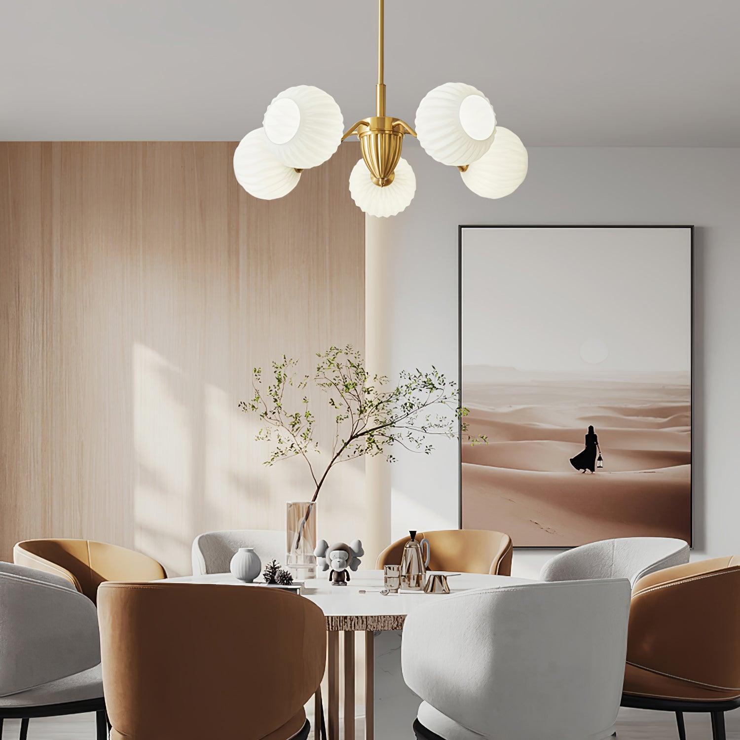 Ribbed Glass Ball Chandelier - Letslighting