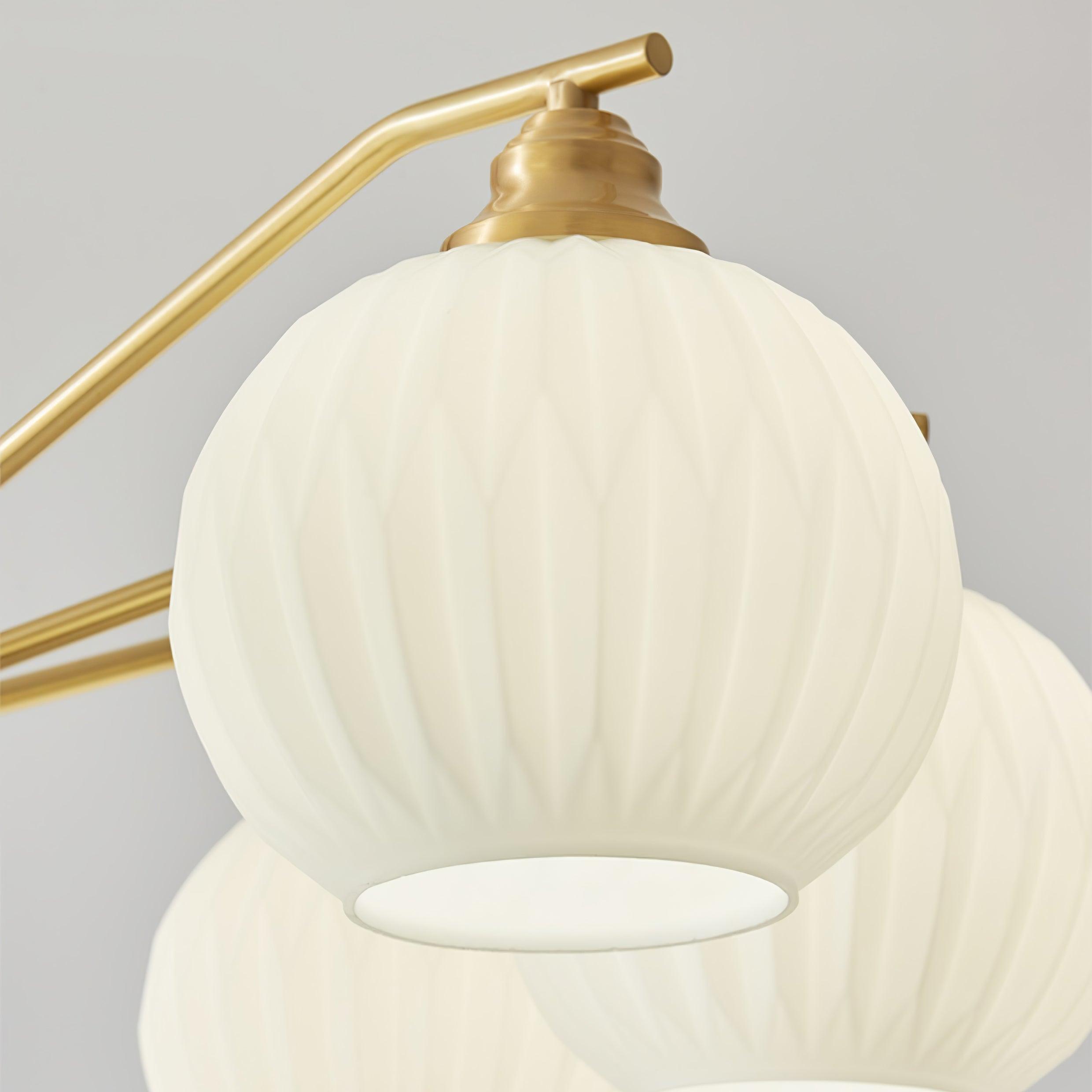 Ribbed Glass Gold Chandelier - Letslighting