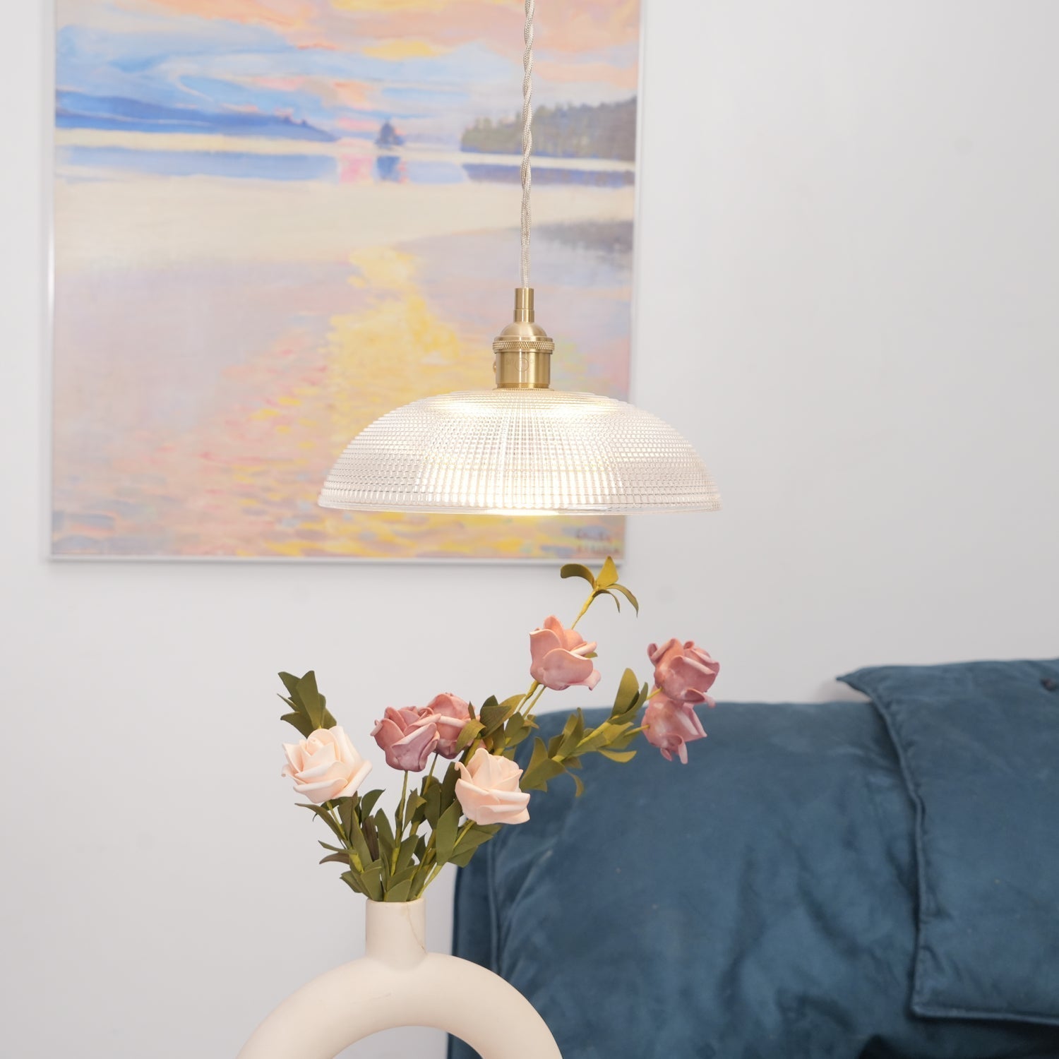 Ribbed Spiral Pendant Light - Letslighting