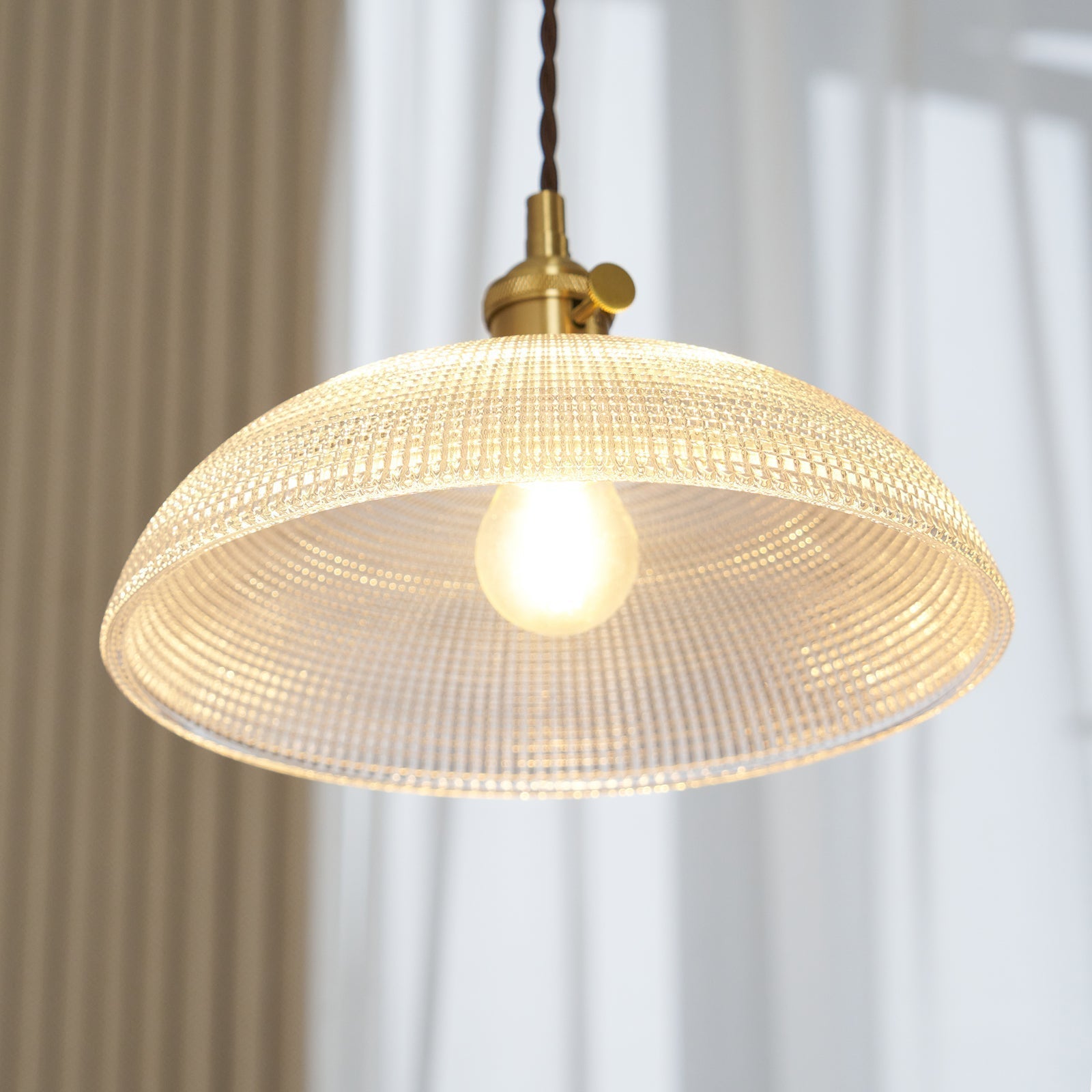Ribbed Spiral Pendant Light - Letslighting