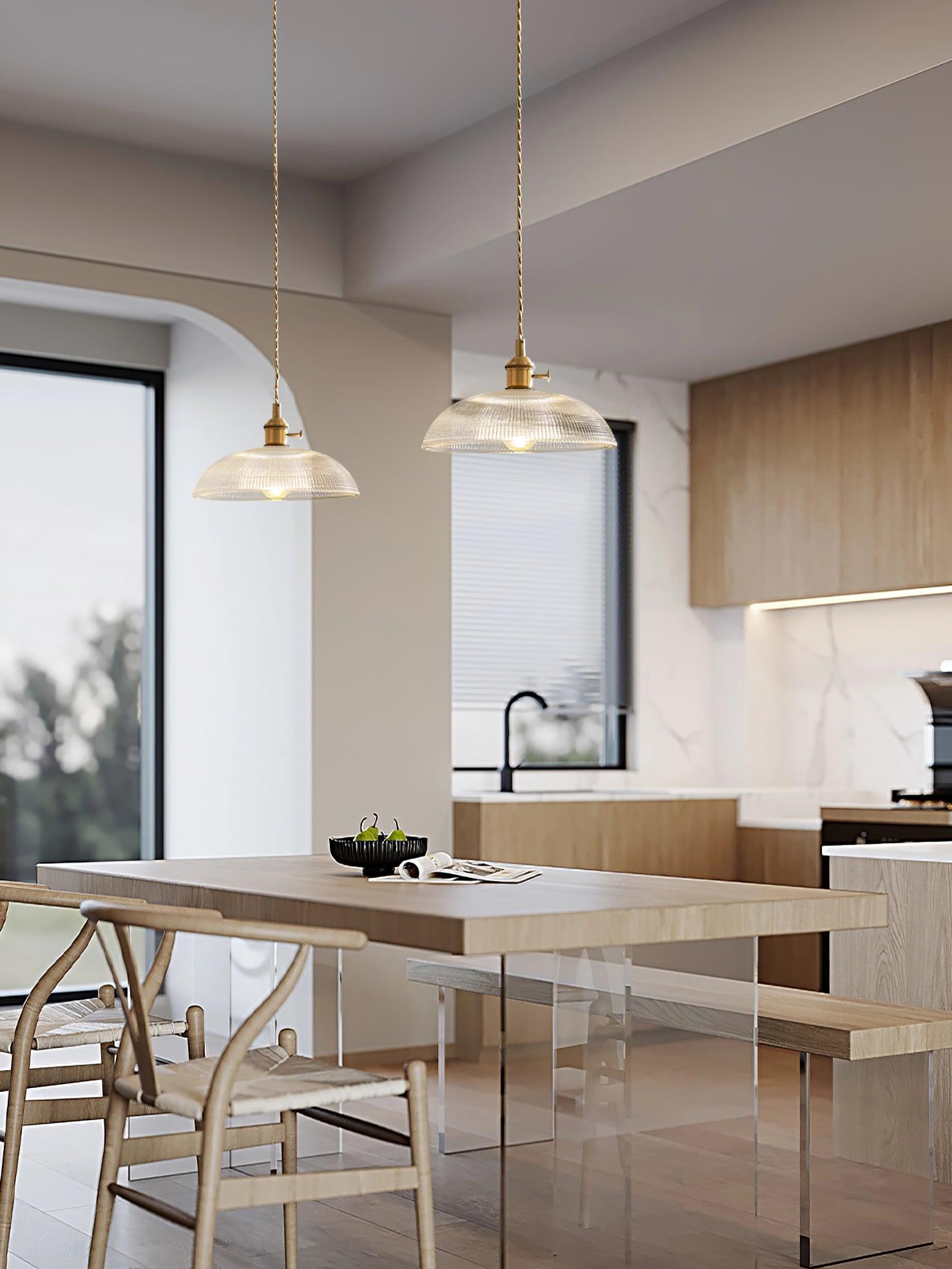 Ribbed Spiral Pendant Light - Letslighting