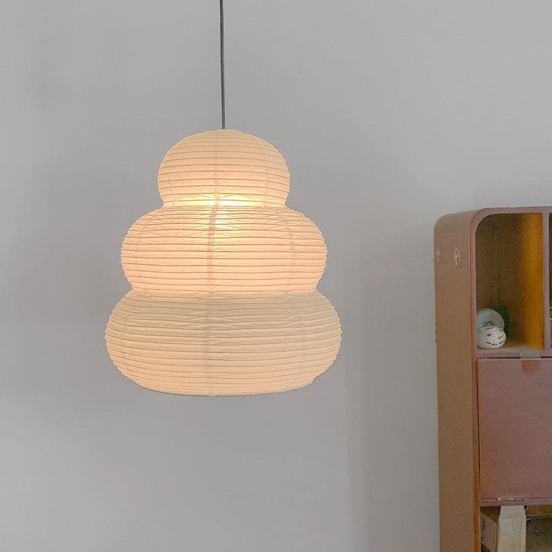 Solara Pendant Lamp Washi Paper Tiered Lantern Japanese Living Room - Letslighting