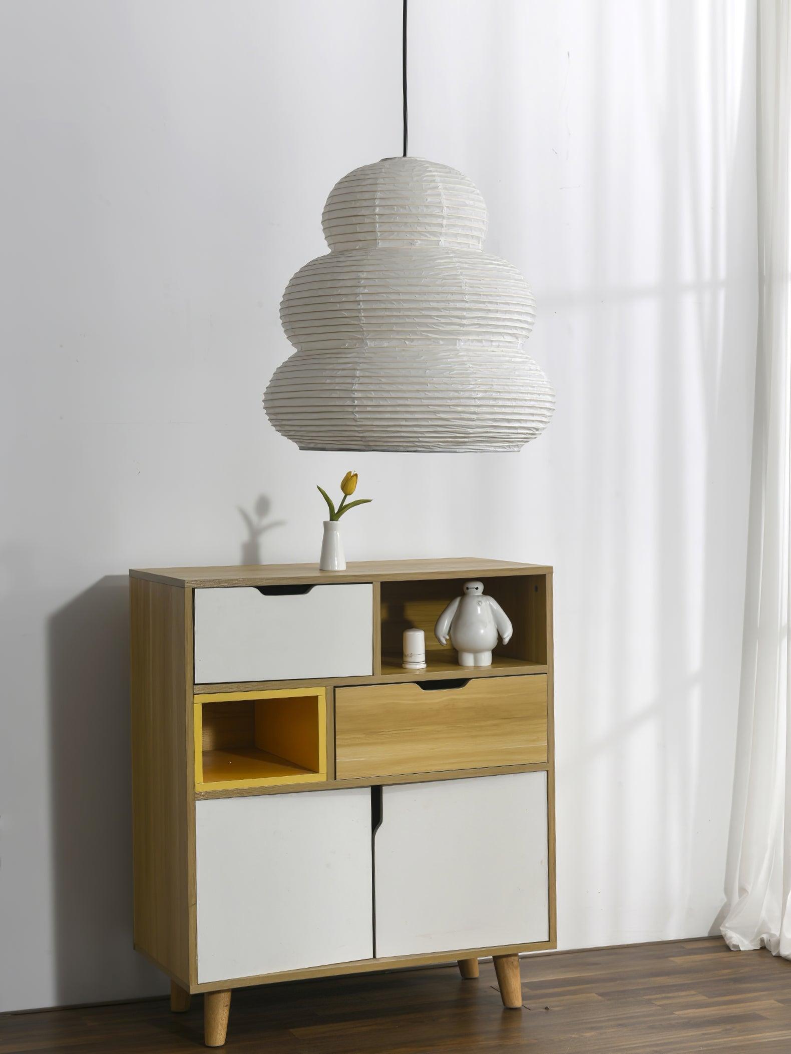 Solara Pendant Lamp Washi Paper Tiered Lantern Japanese Living Room - Letslighting