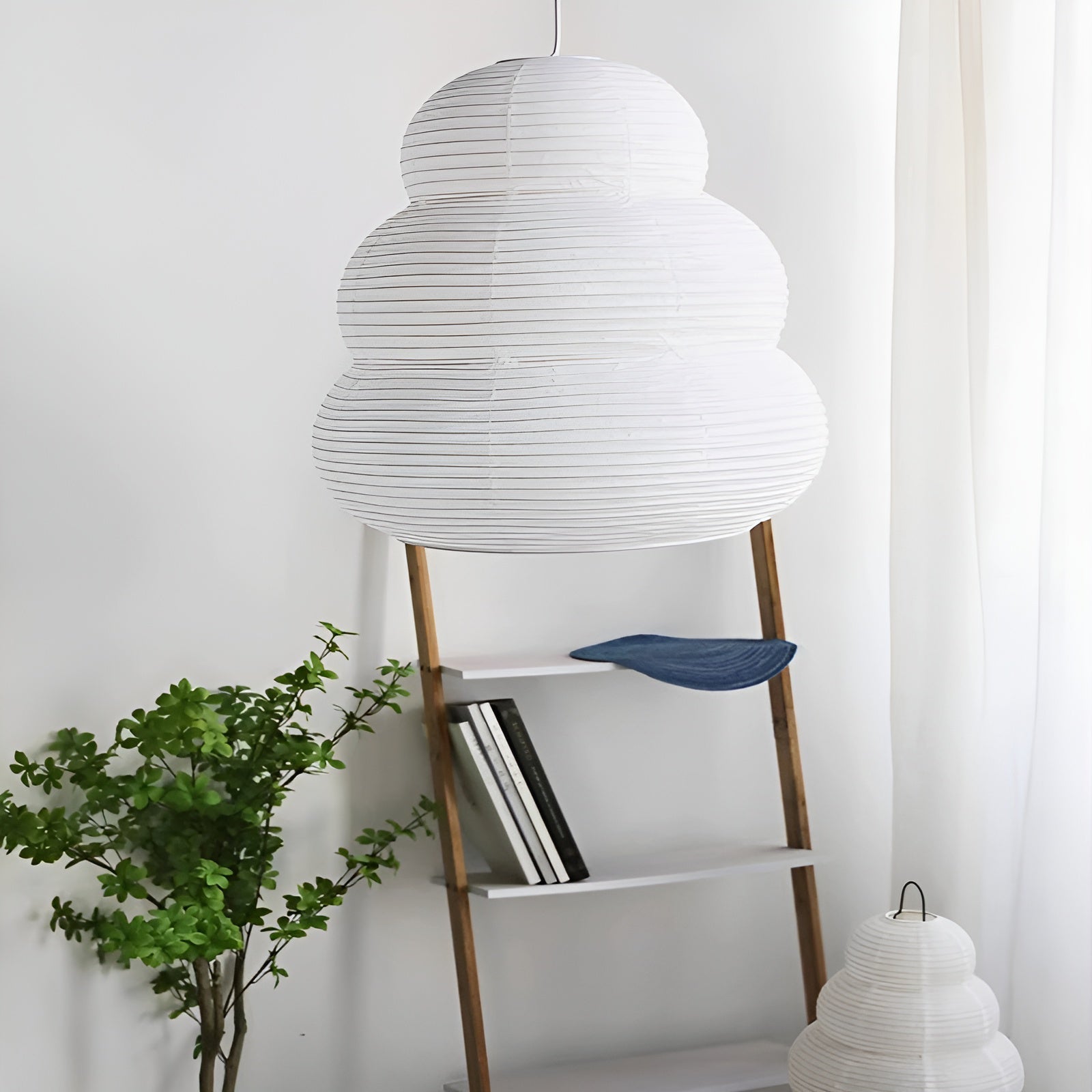 Solara Pendant Lamp Washi Paper Tiered Lantern Japanese Living Room - Letslighting