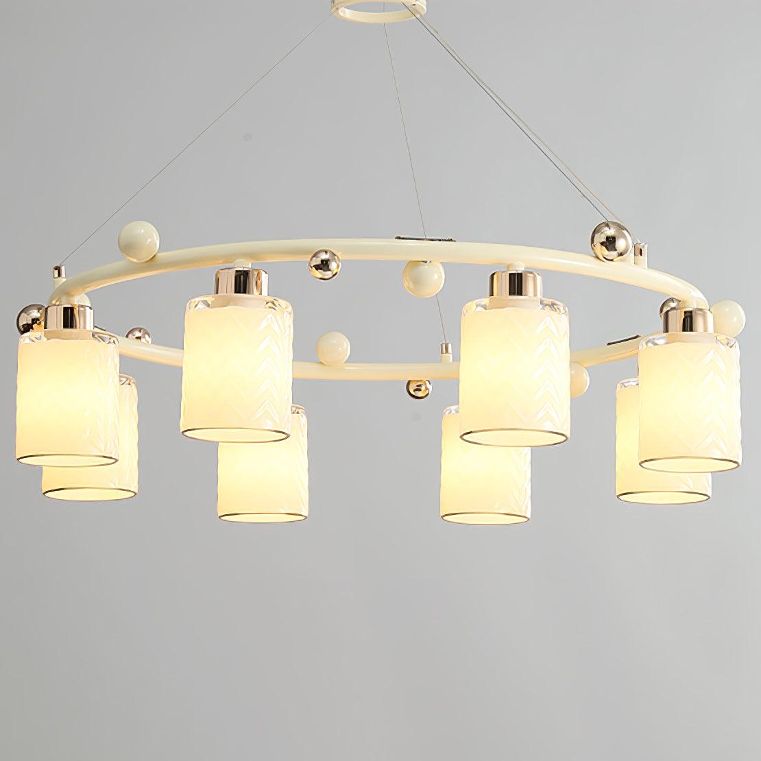 Alsile Japandi Style Glass Chandelier - Letslighting