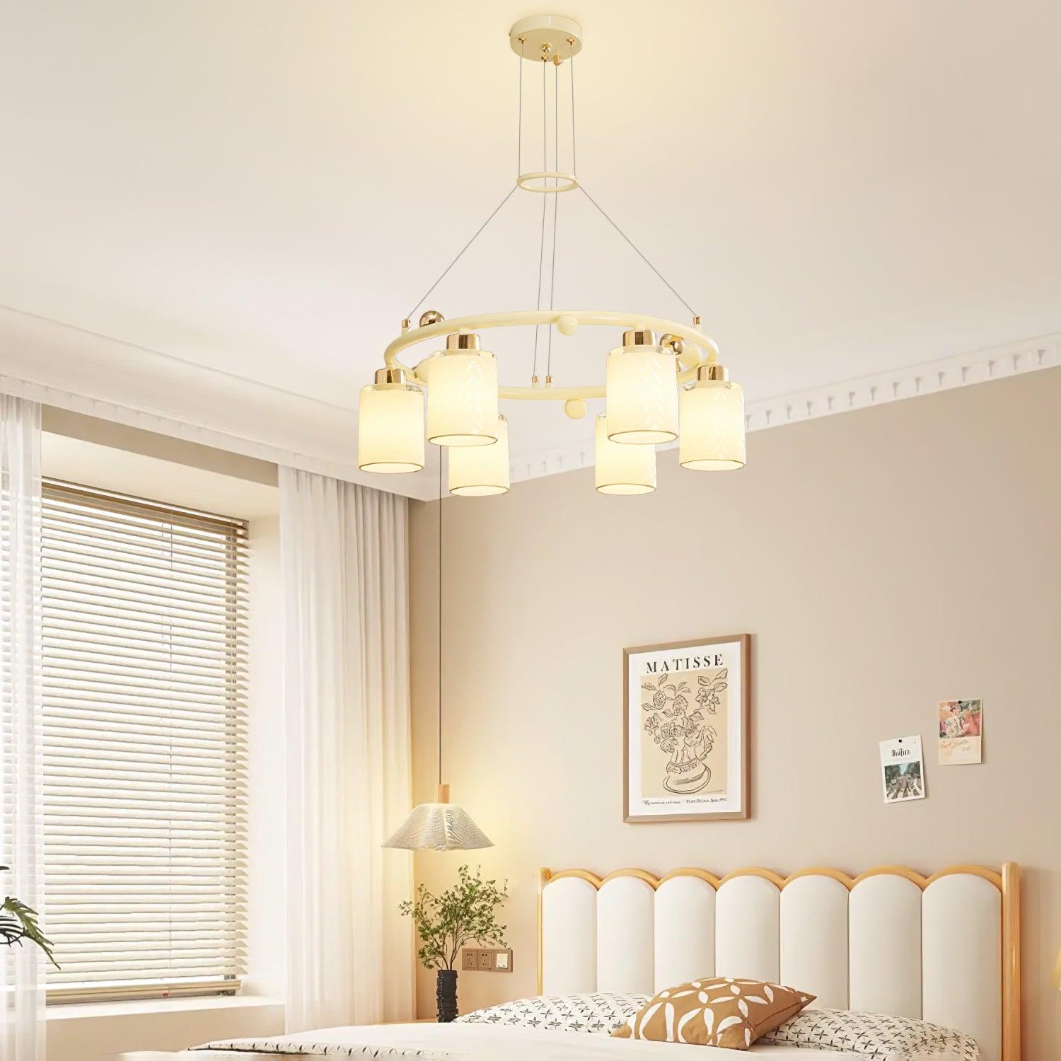 Alsile Japandi Style Glass Chandelier - Letslighting