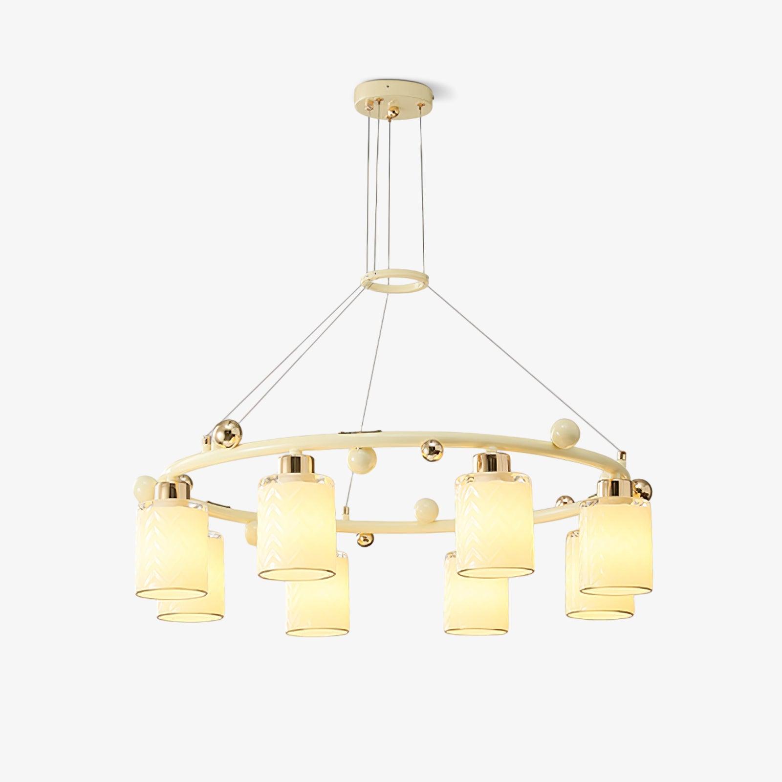 Alsile Japandi Style Glass Chandelier - Letslighting