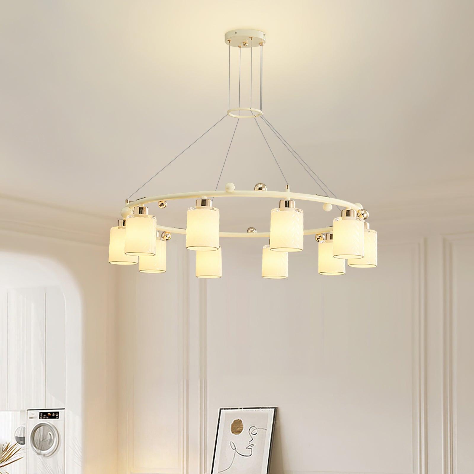 Alsile Japandi Style Glass Chandelier - Letslighting
