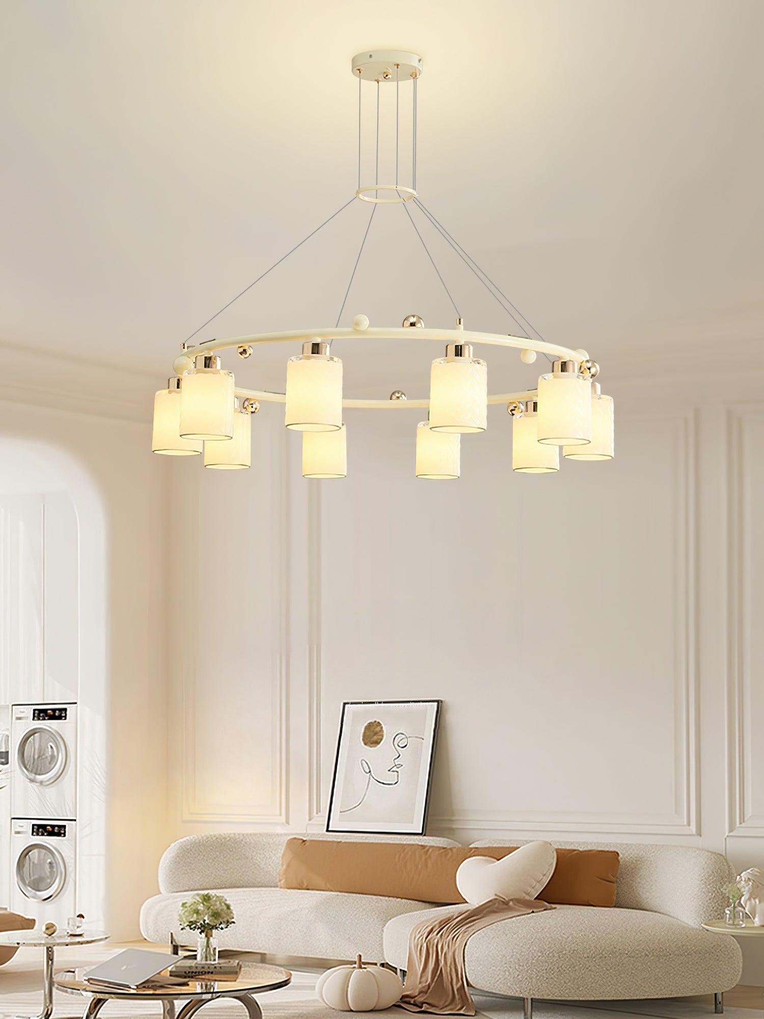 Alsile Japandi Style Glass Chandelier - Letslighting
