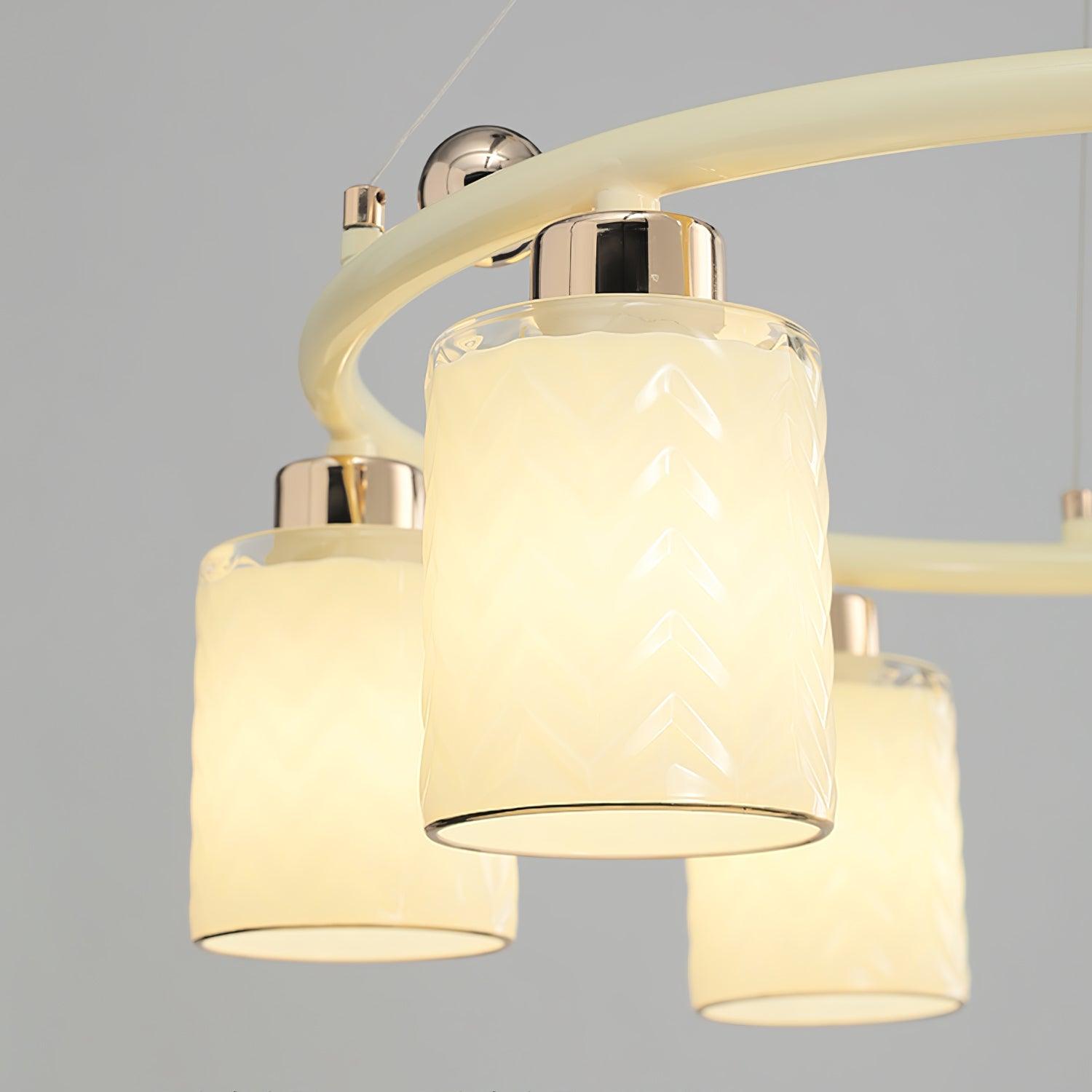 Alsile Japandi Style Glass Chandelier - Letslighting