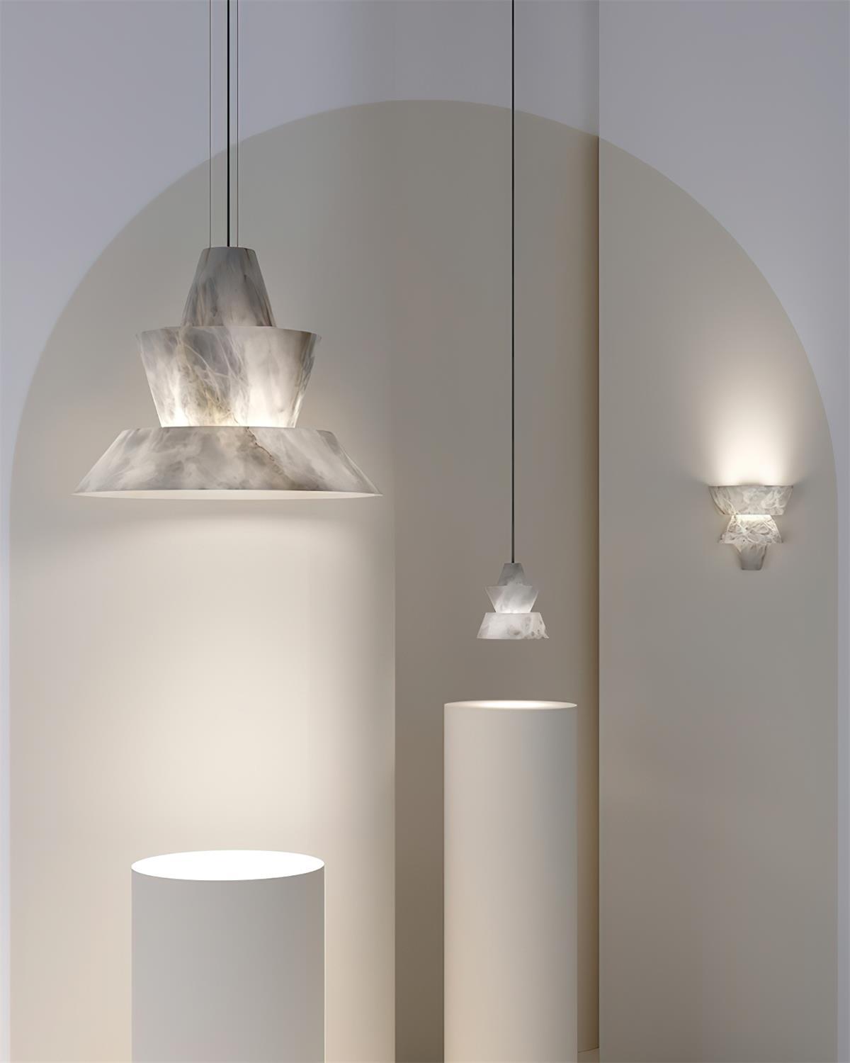 Ezion Layered White Alabaster Pendant Light - Letslighting