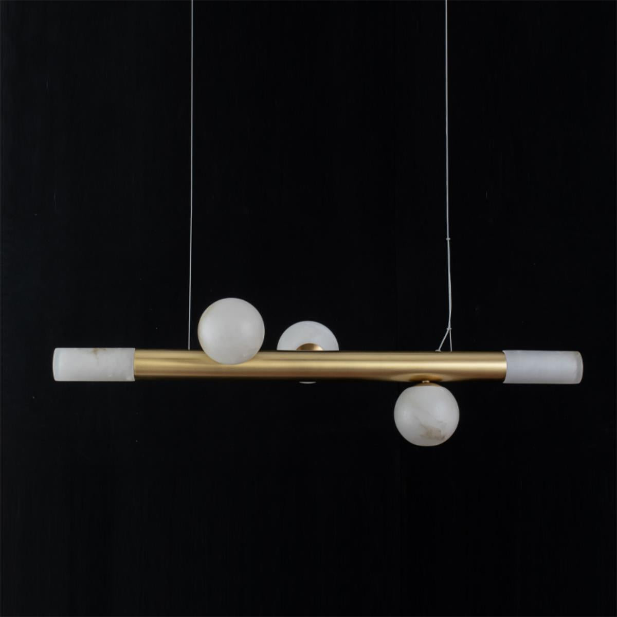 Avaros Modern Minimalist Alabaster Pendant Light - Lamp Copper