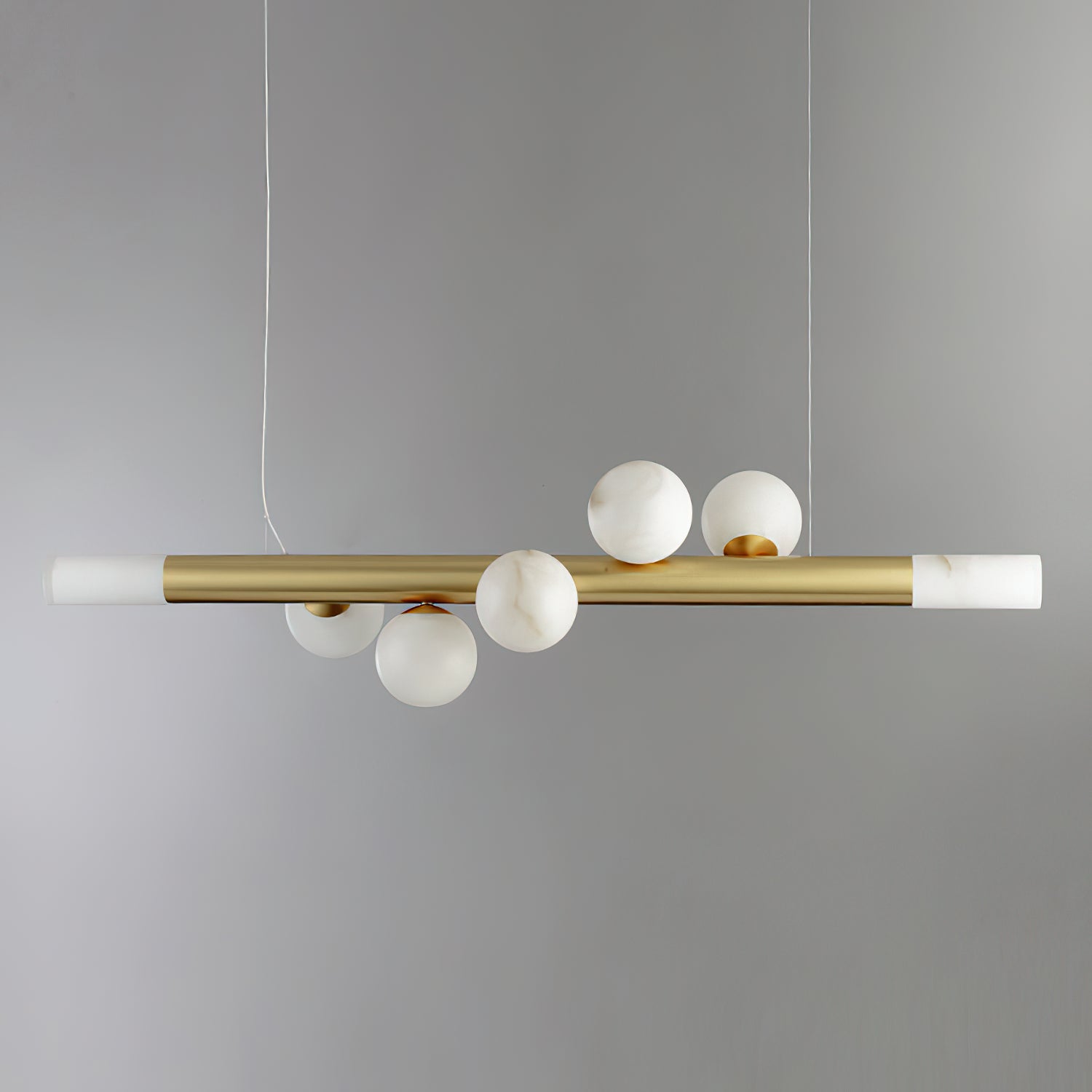 Avaros Modern Minimalist Alabaster Pendant Light - Lamp Copper