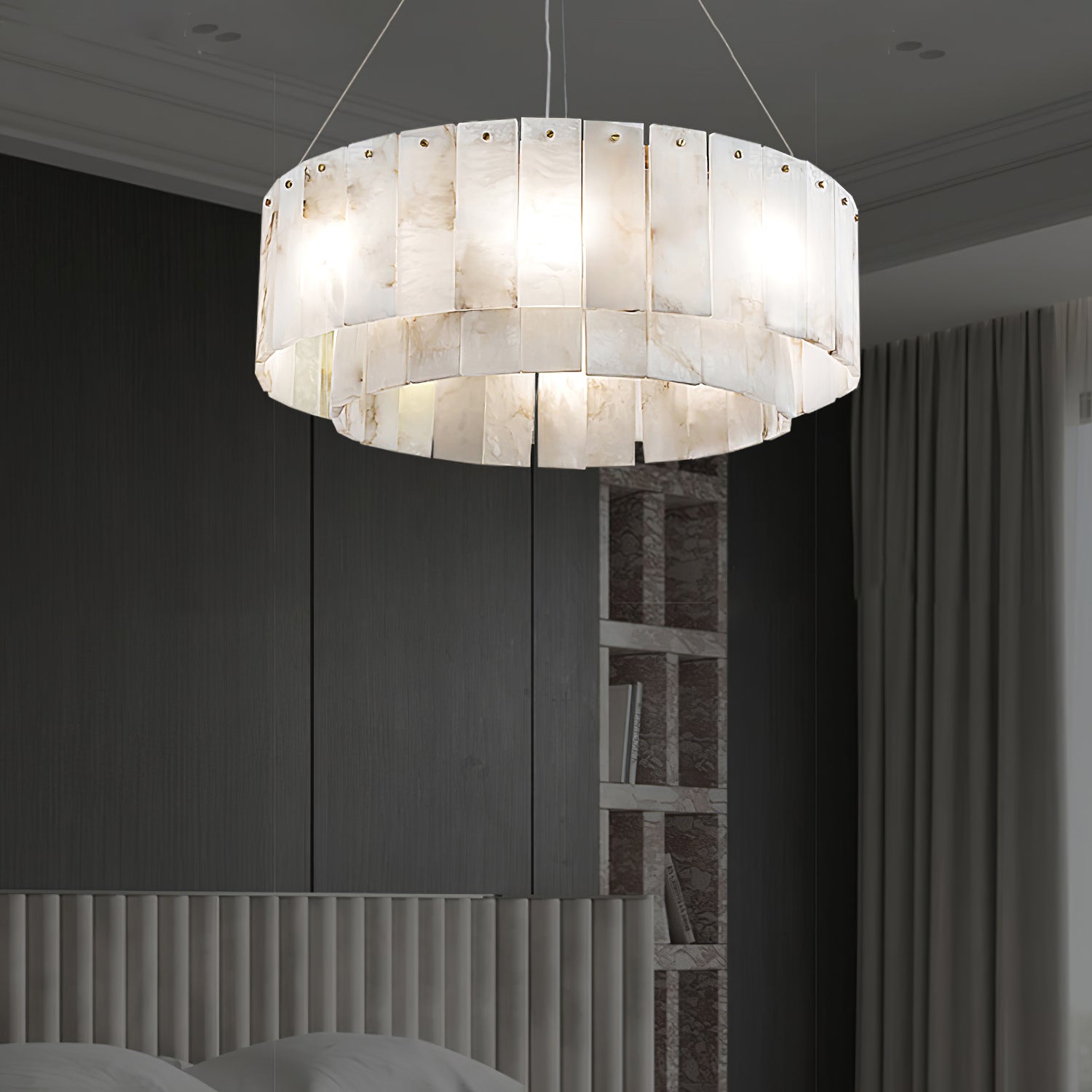 Zelaean Alabaster Round Pendant Light - Letslighting